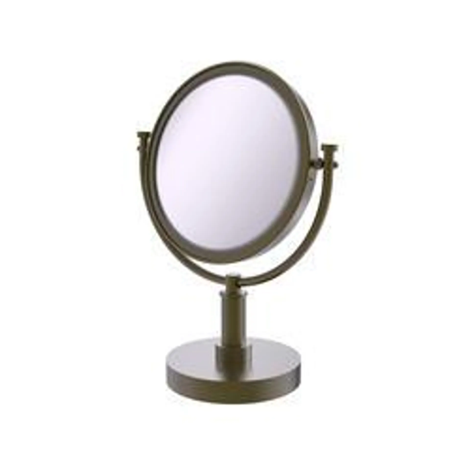 Allied Brass 8" Antique Brass Freestanding Magnifying Makeup Mirror (2X Magnification) with Smooth Accents