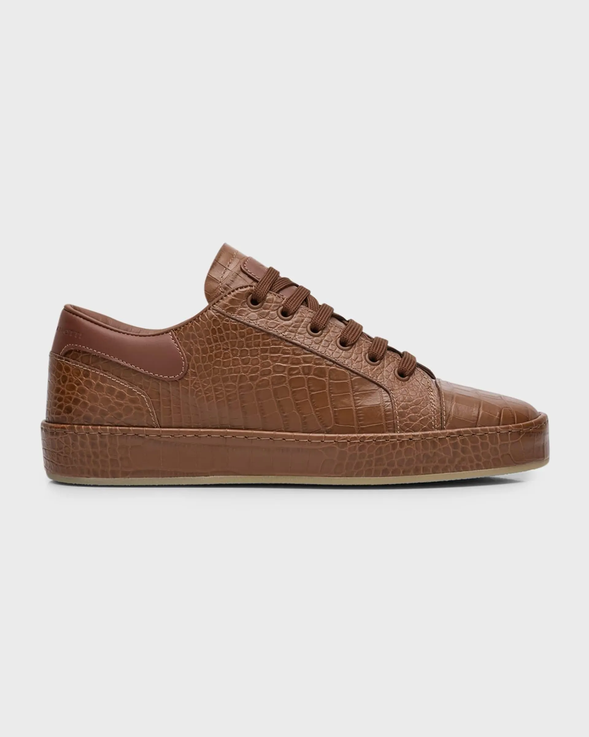 Men's Brazileiro Croc-Effect Leather Low-Top Sneakers