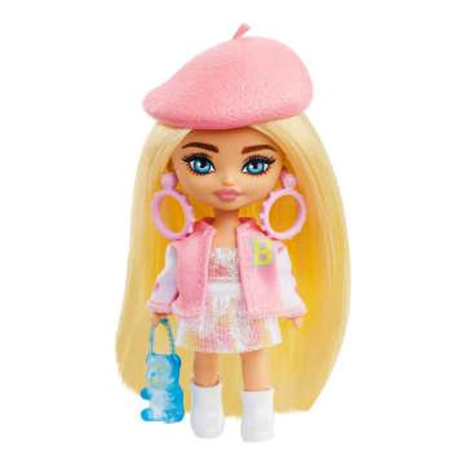 Barbie Extra Mini Minis Doll With Blond Hair, Accessories And Doll Stand, 3.25-Inch Collectible