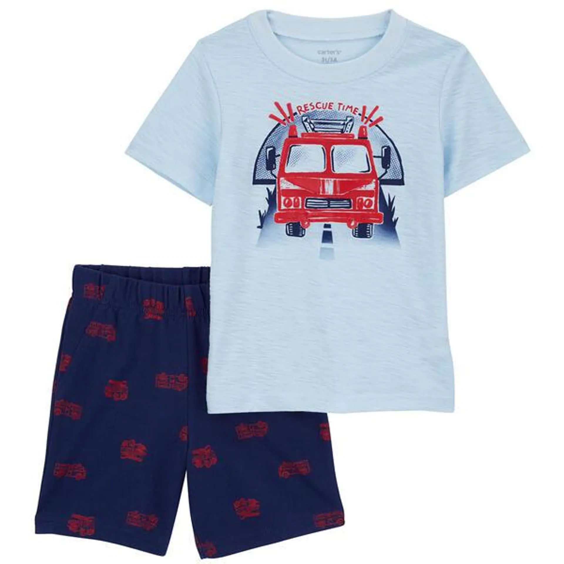 Toddler Boy Carter’s® Fire Truck Short Sleeve Tee & Shorts Set