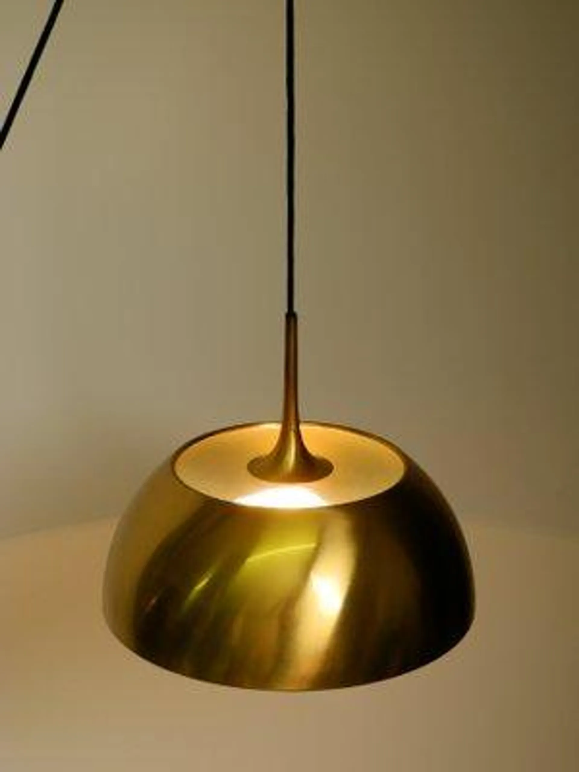 Brass Pendant Light with Pulley System by Florian Schulz, 1970s