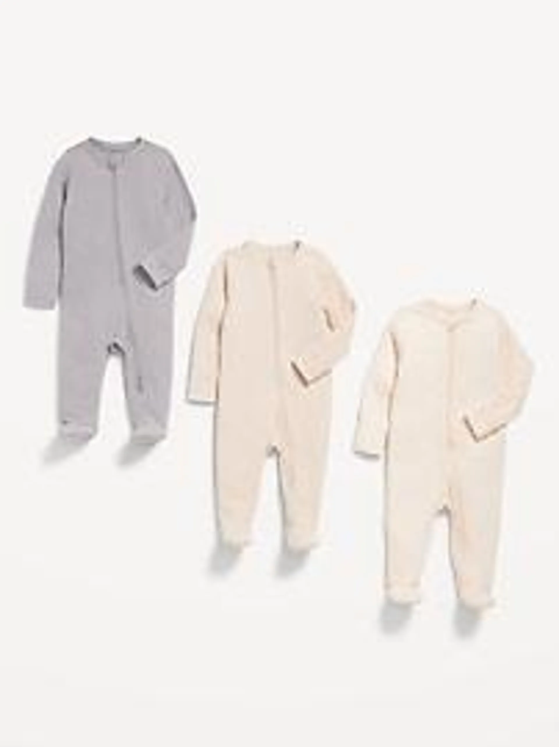 2-Way-Zip Sleep & Play Footed One-Piece 3-Pack for Baby