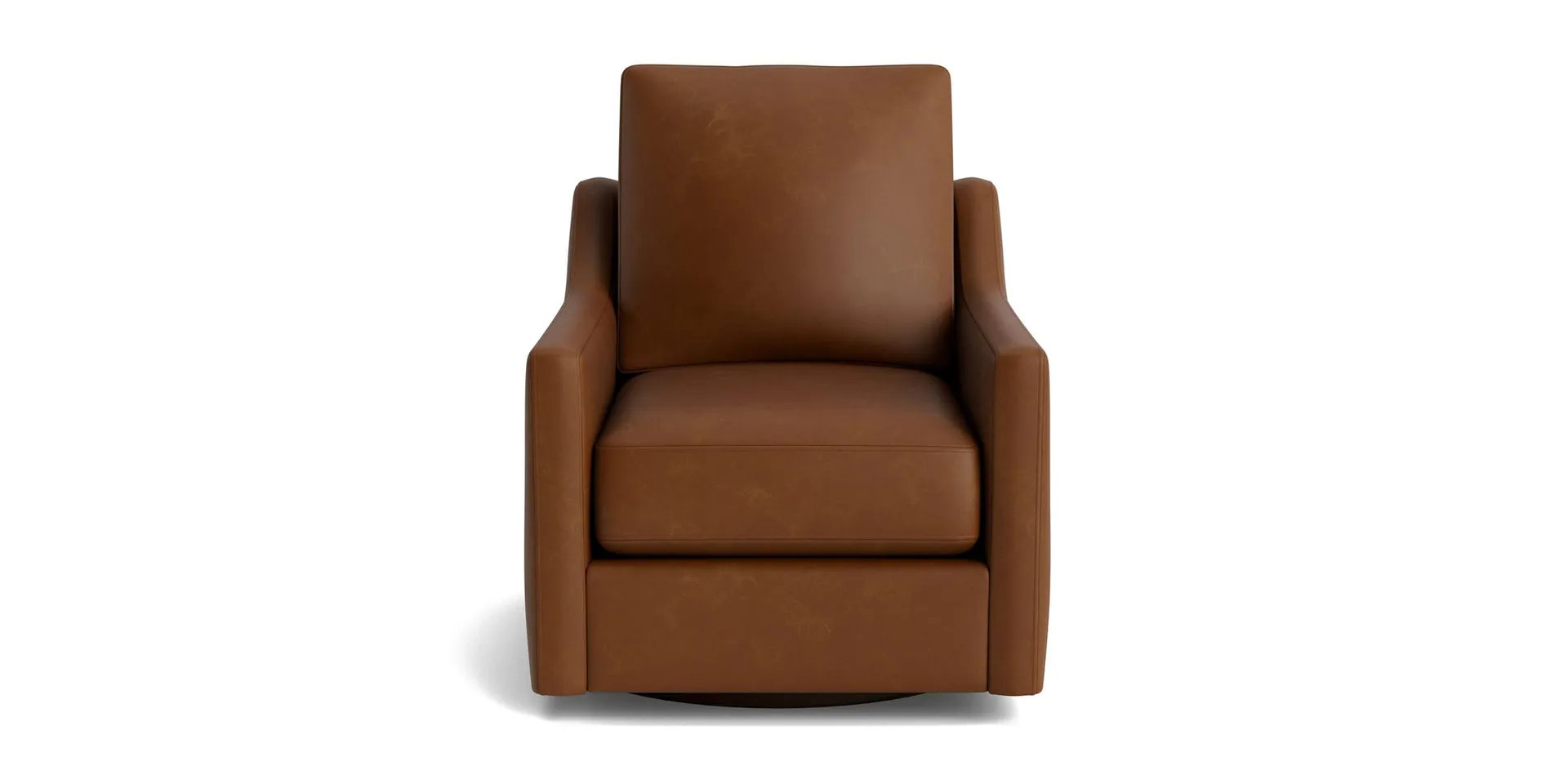 True Custom™ Leather Slope Arm Swivel Chair