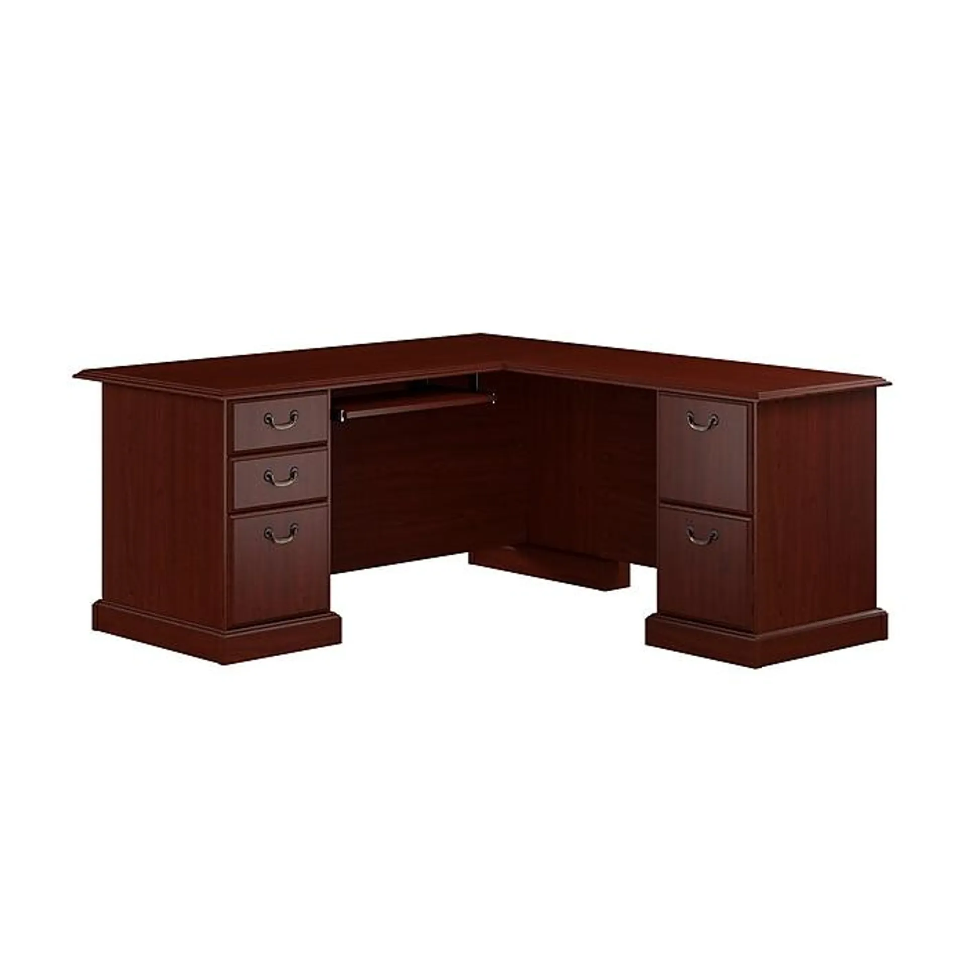 Bush Business Furniture 66"W Arlington L Shaped Desk with Drawers and Keyboard Tray,