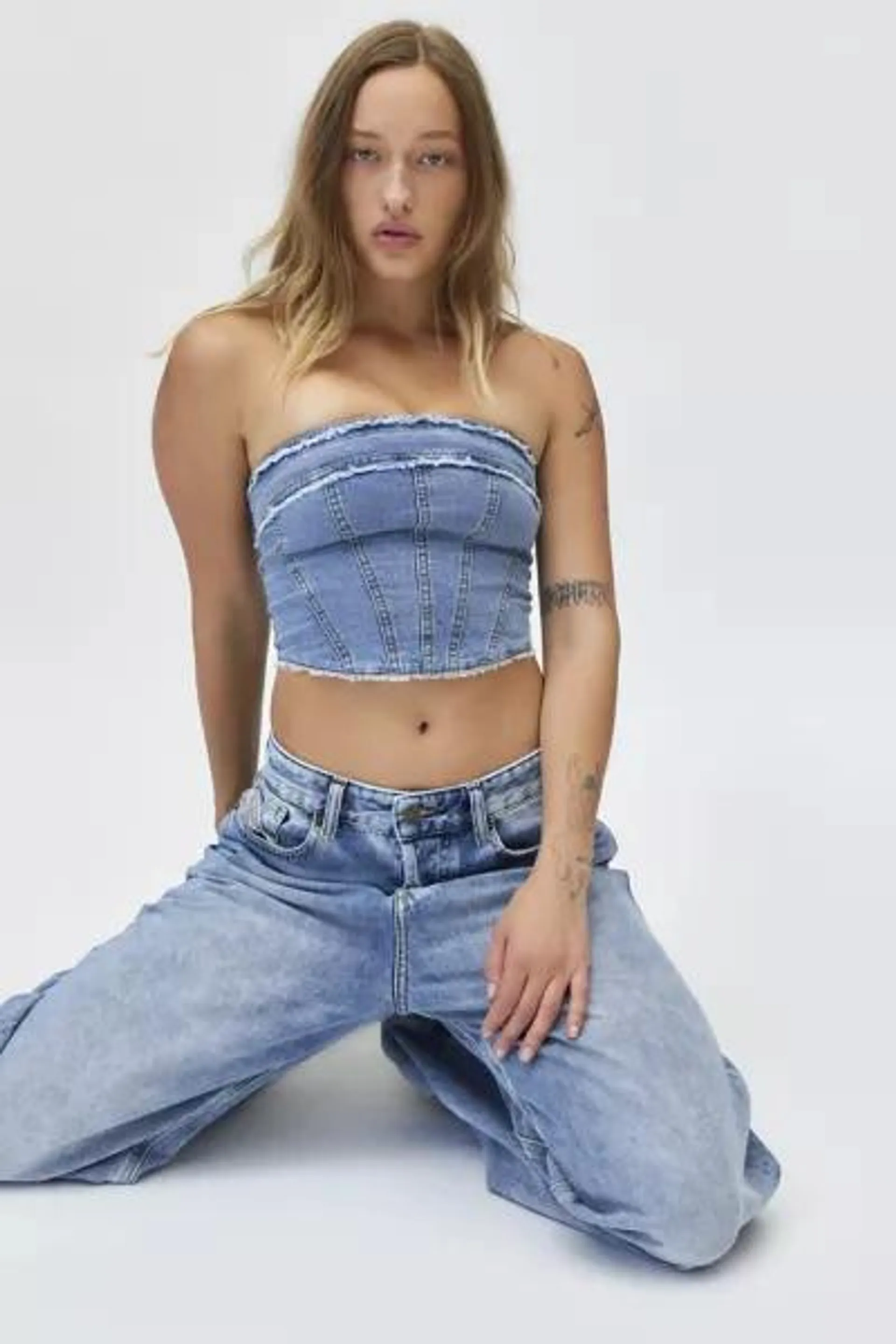 Ecote Kate Denim Tube Top