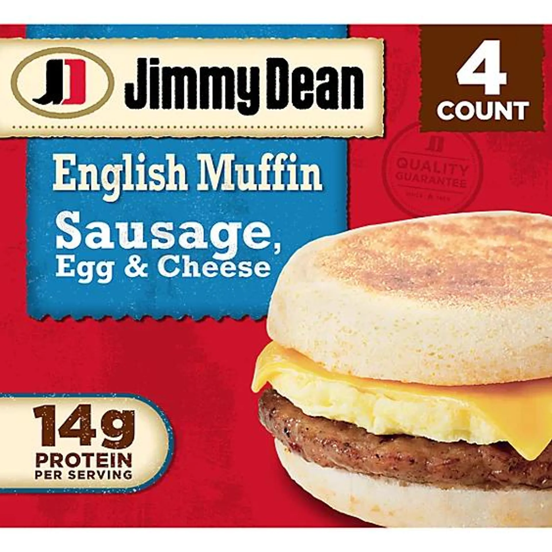 Jimmy Dean Sausage Egg & Cheese English Muffin Sandwiches 4 Count