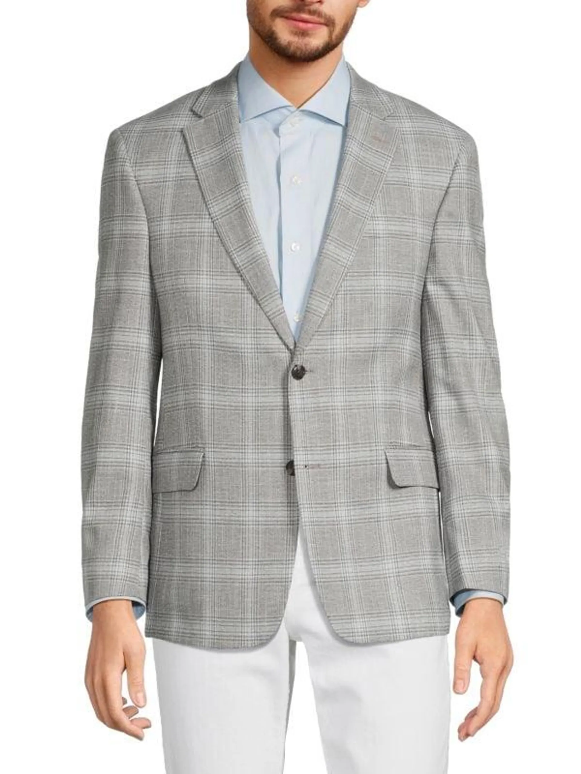 Modern Fit Plaid Sportcoat