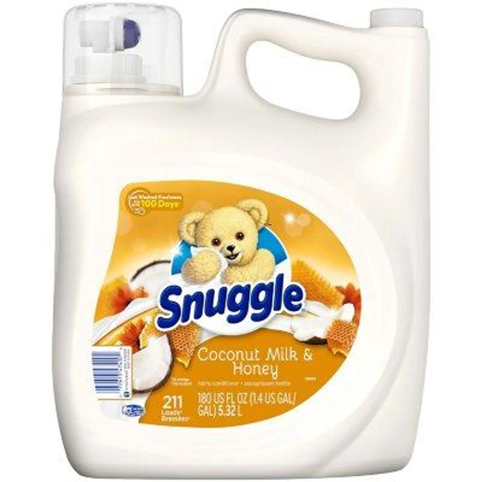 Snuggle Liquid Fabric Softener, Coconut Milk and Honey, 211 loads, 180 fl. oz.