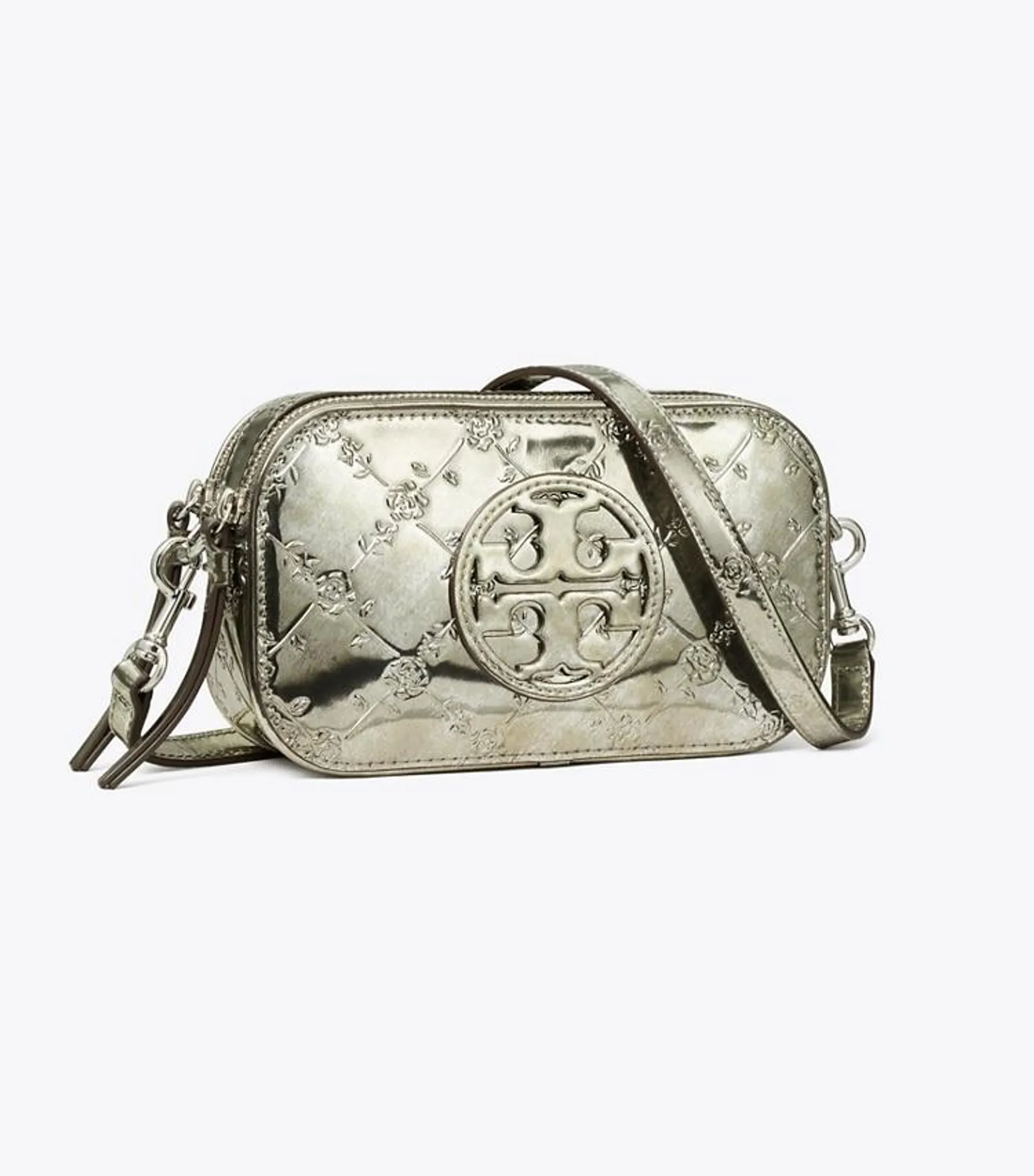 MINI MILLER METALLIC FLORAL-EMBOSSED CROSSBODY BAG