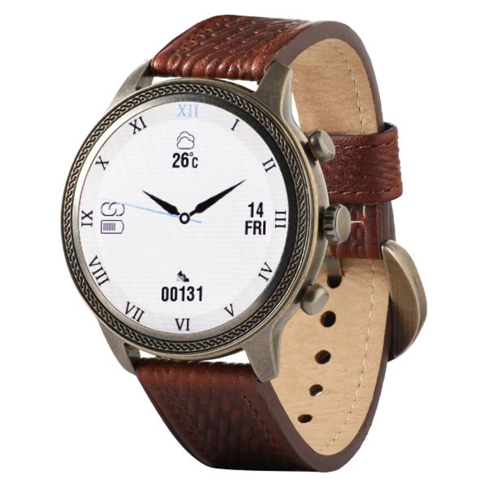 Western Lifestyle Z20 Collection Brown Basket Weave and Rope Design Smart Watch