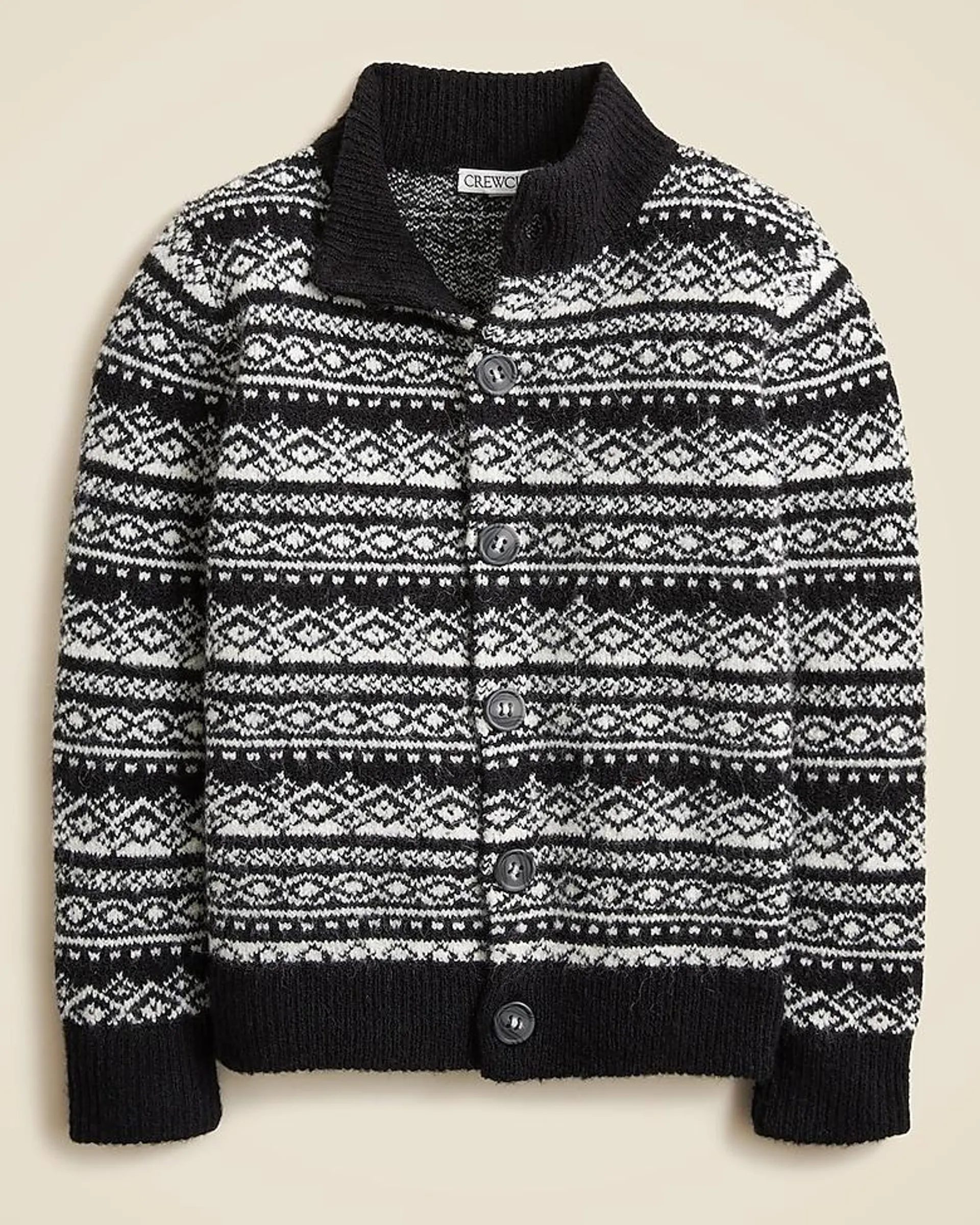 Boys' diamond Fair Isle cardigan sweater