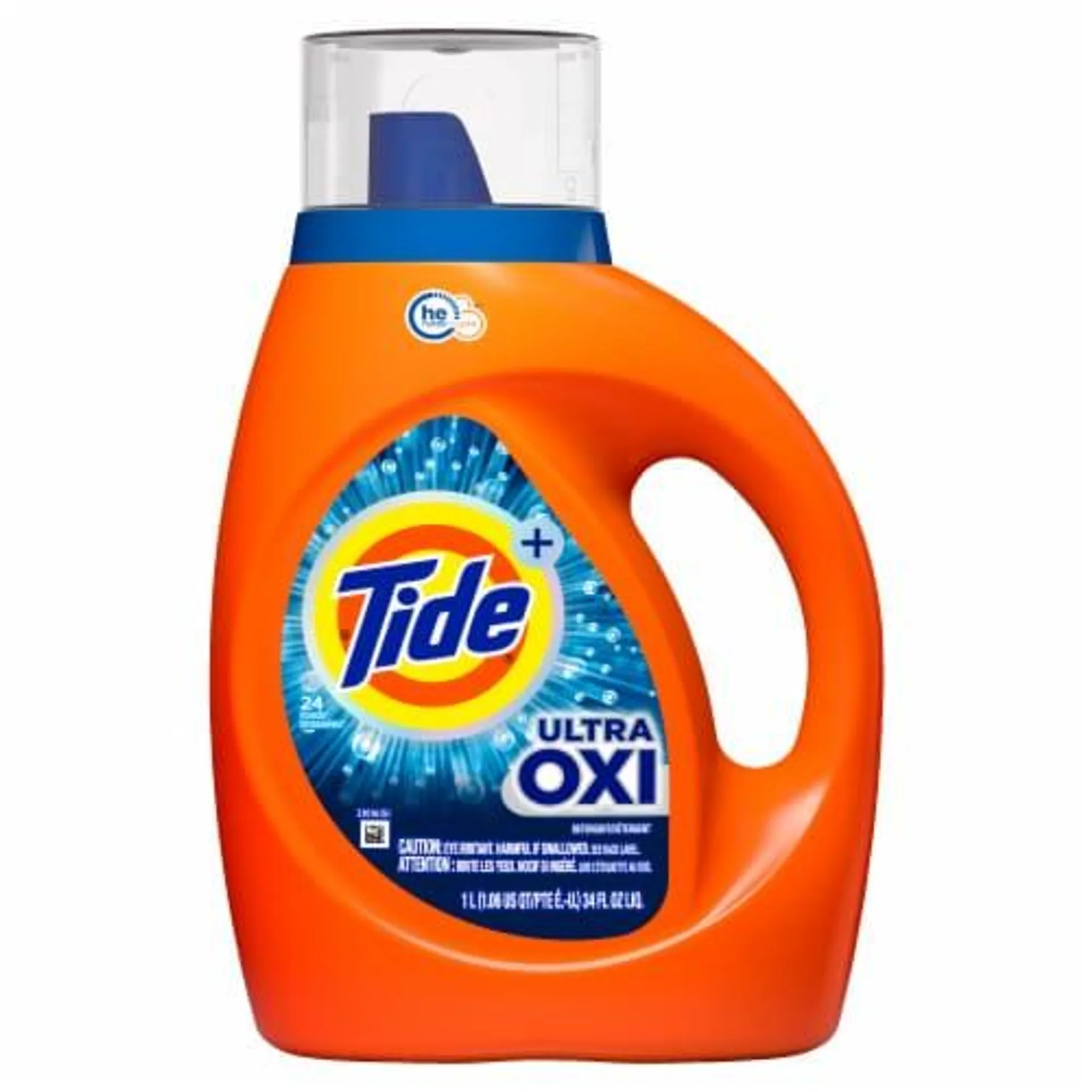 Tide Plus Ultra OXI White and Bright Liquid Laundry Detergent, 24 Loads, Advanced Stain Removal