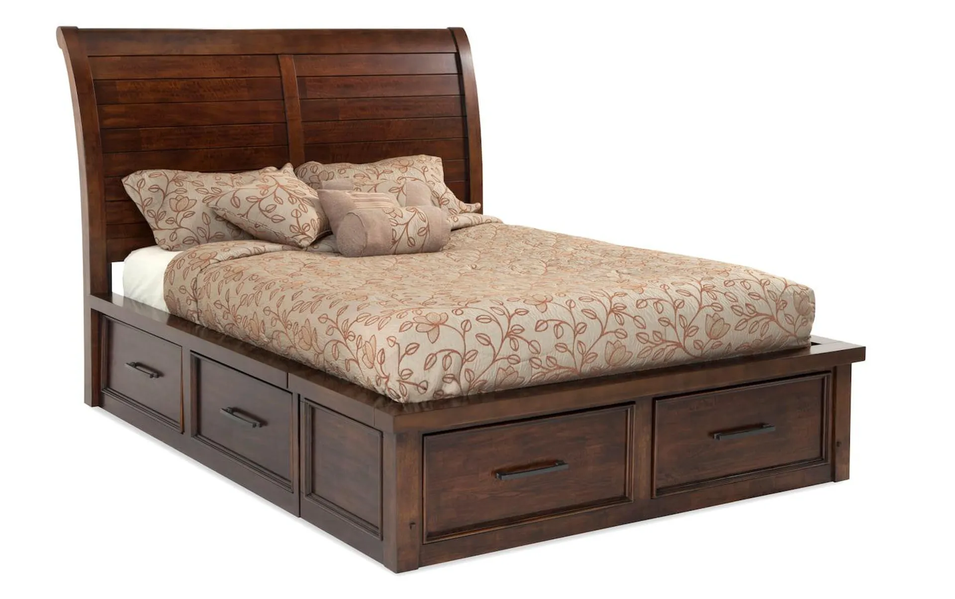 Hudson Queen Pecan Storage Bed