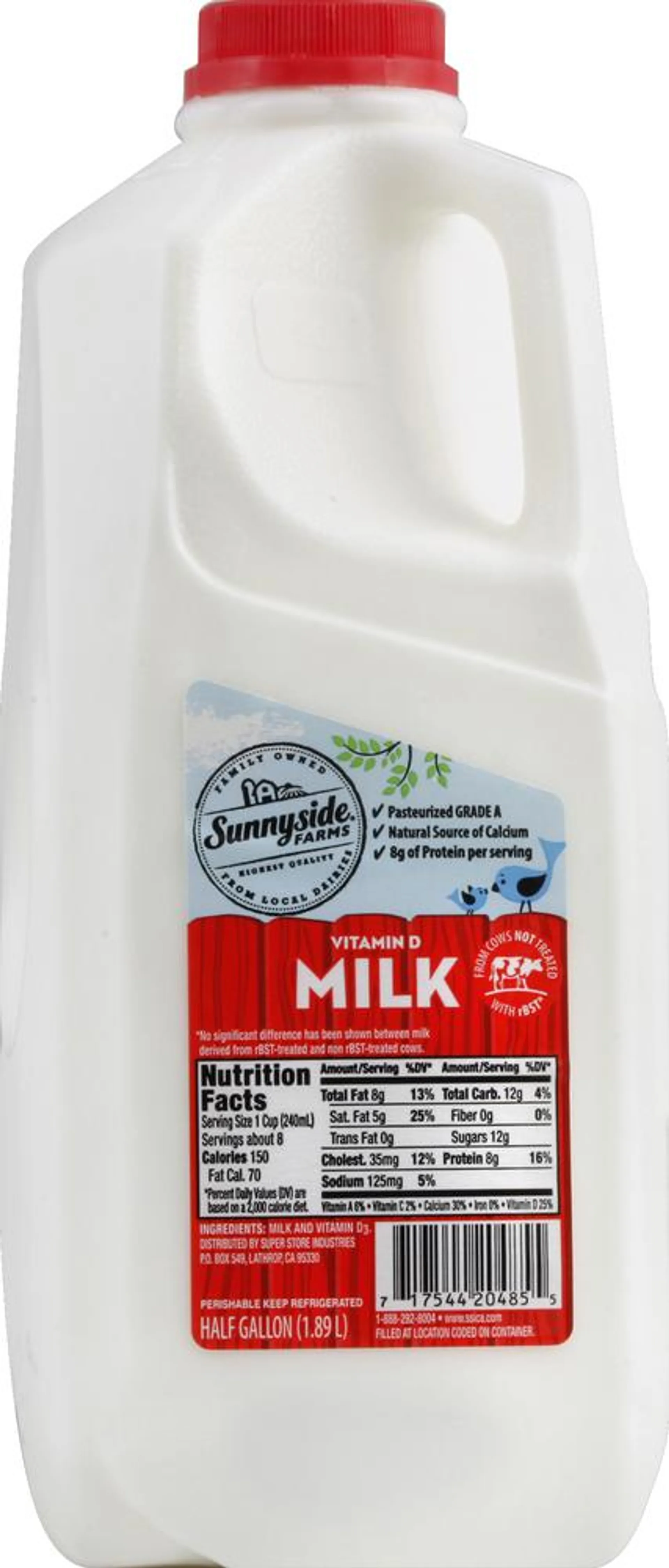 Sunnyside Farms Milk, Vitamin D