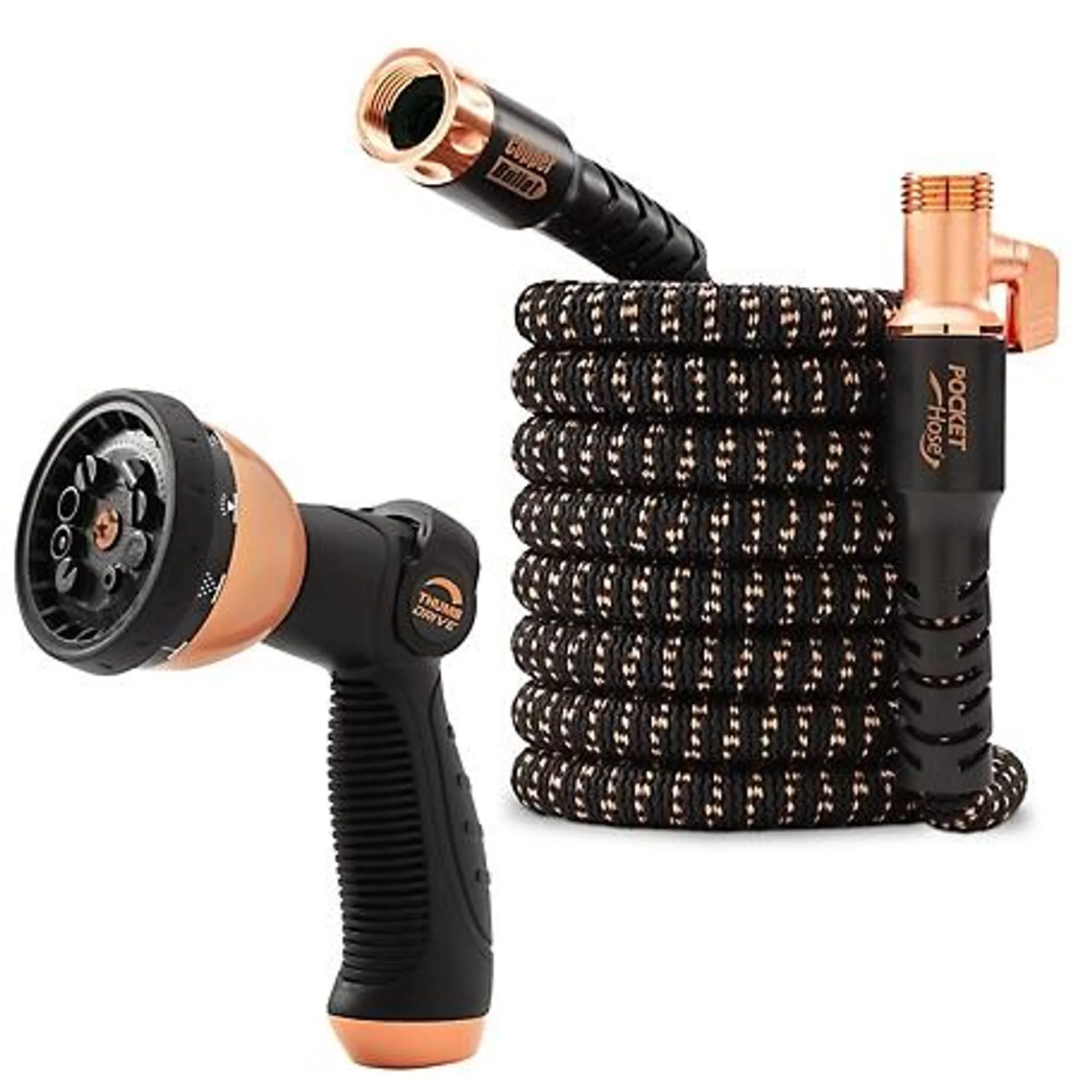 Pocket Hose Copper Bullet Expandable Hose Black, 50 ft.