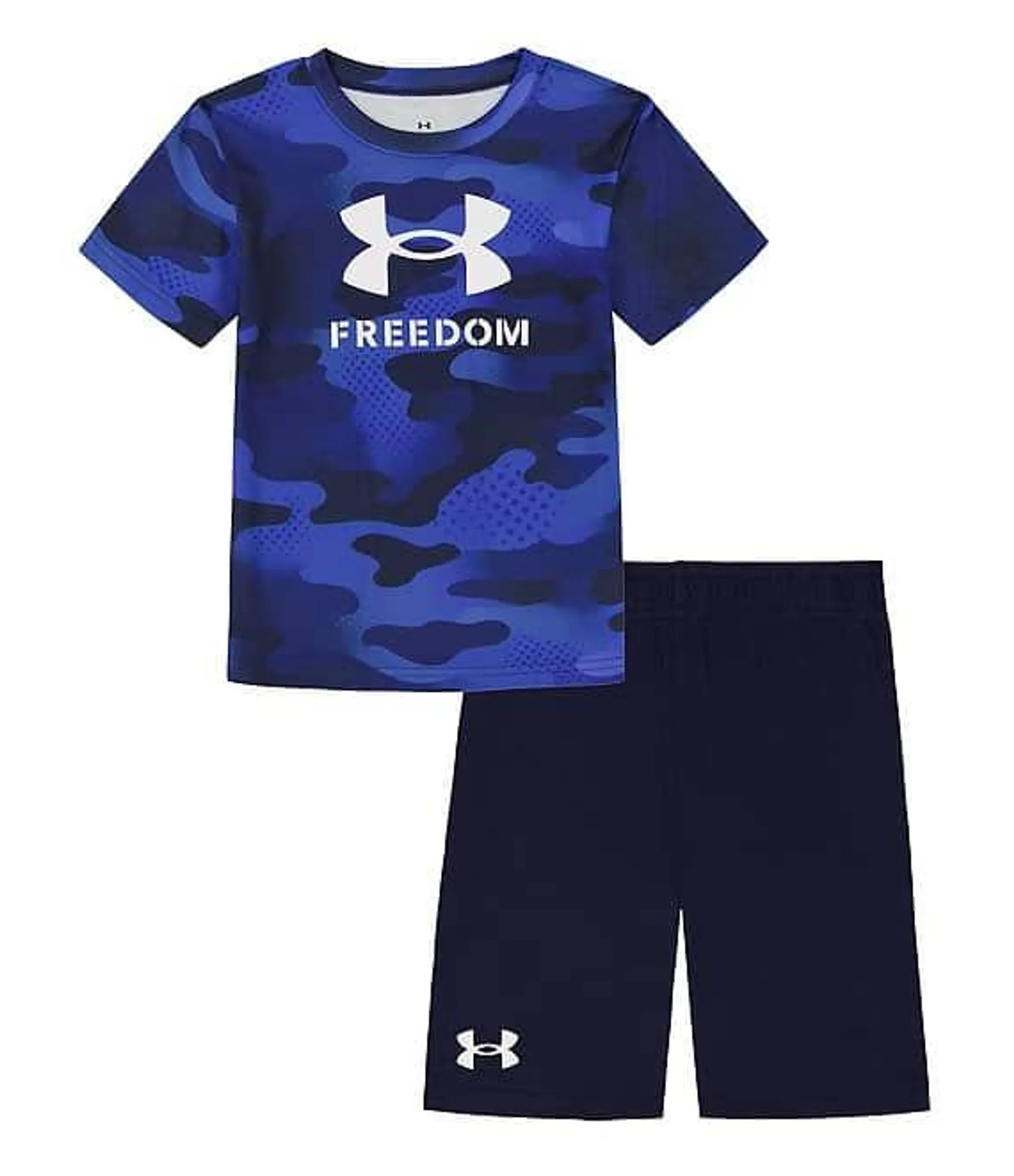 Little Boys 2T-7 Short Sleeve Freedom Star Camo T-Shirt & Shorts Set