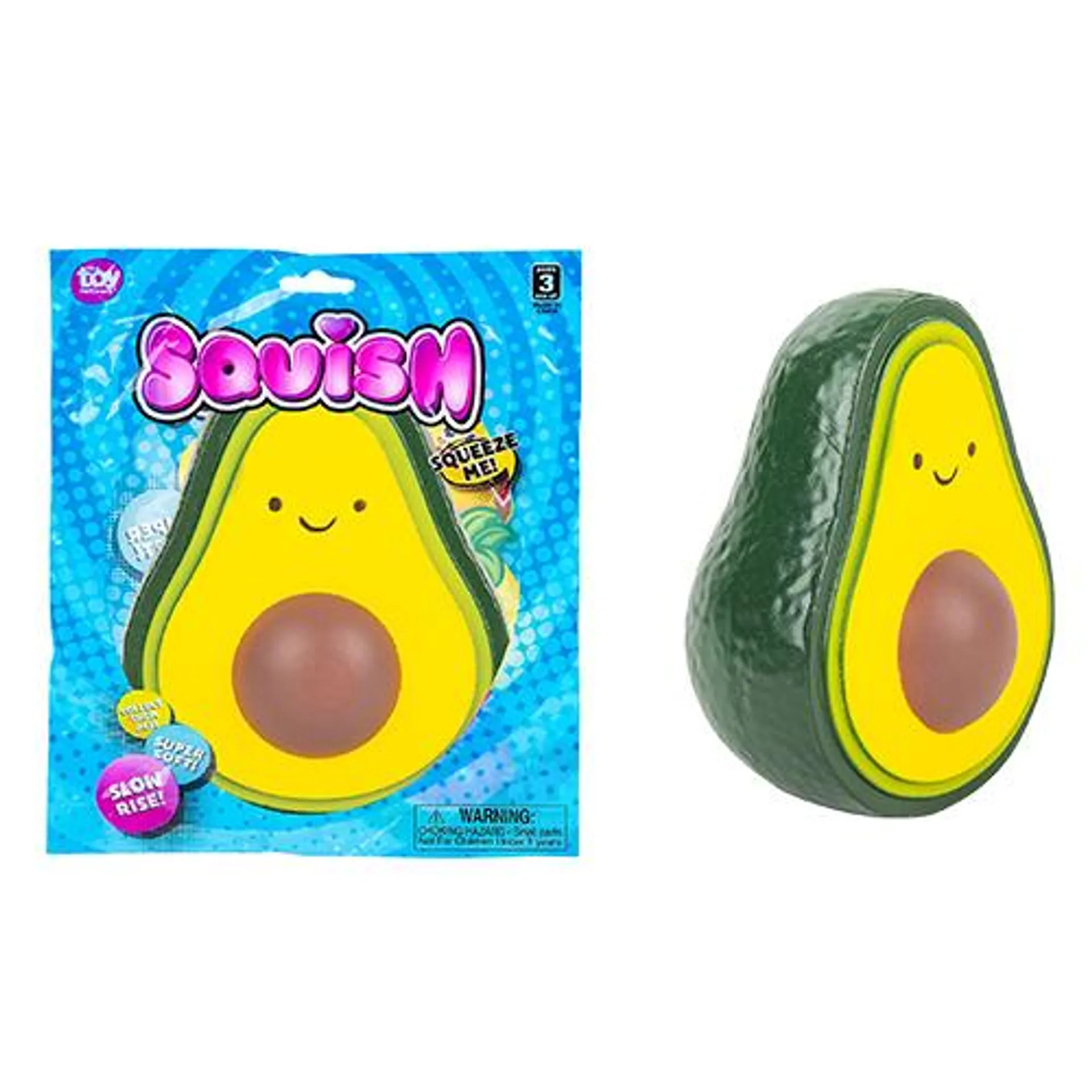 Rhode Island Novelty Slow-Rise Squeezable Stress Toy - SQUISH AVOCADO (4 inch)