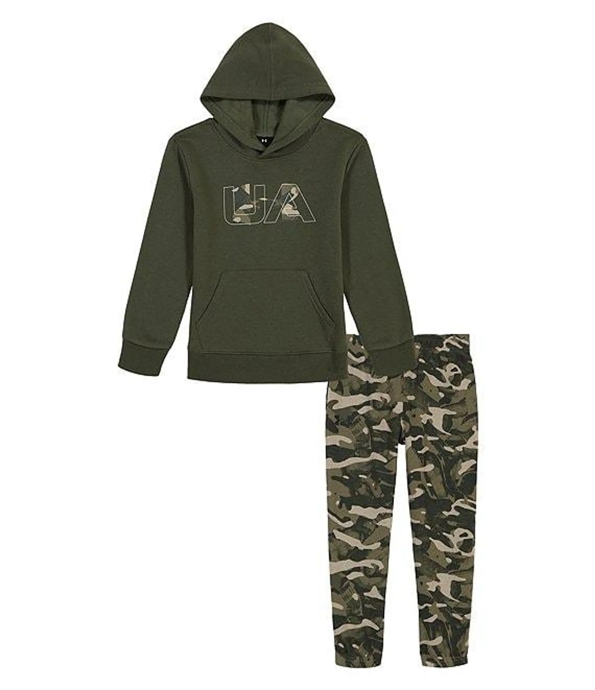 Little Boys 2T-7 Long Sleeve Rival Fleece Hoodie & Camouflage-Printed Fleece Jogger Pant Set