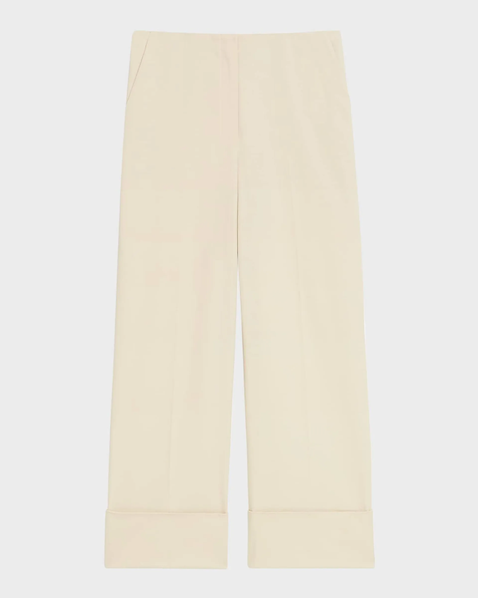 Patton High-Waist Wide-Leg Cuff Pants