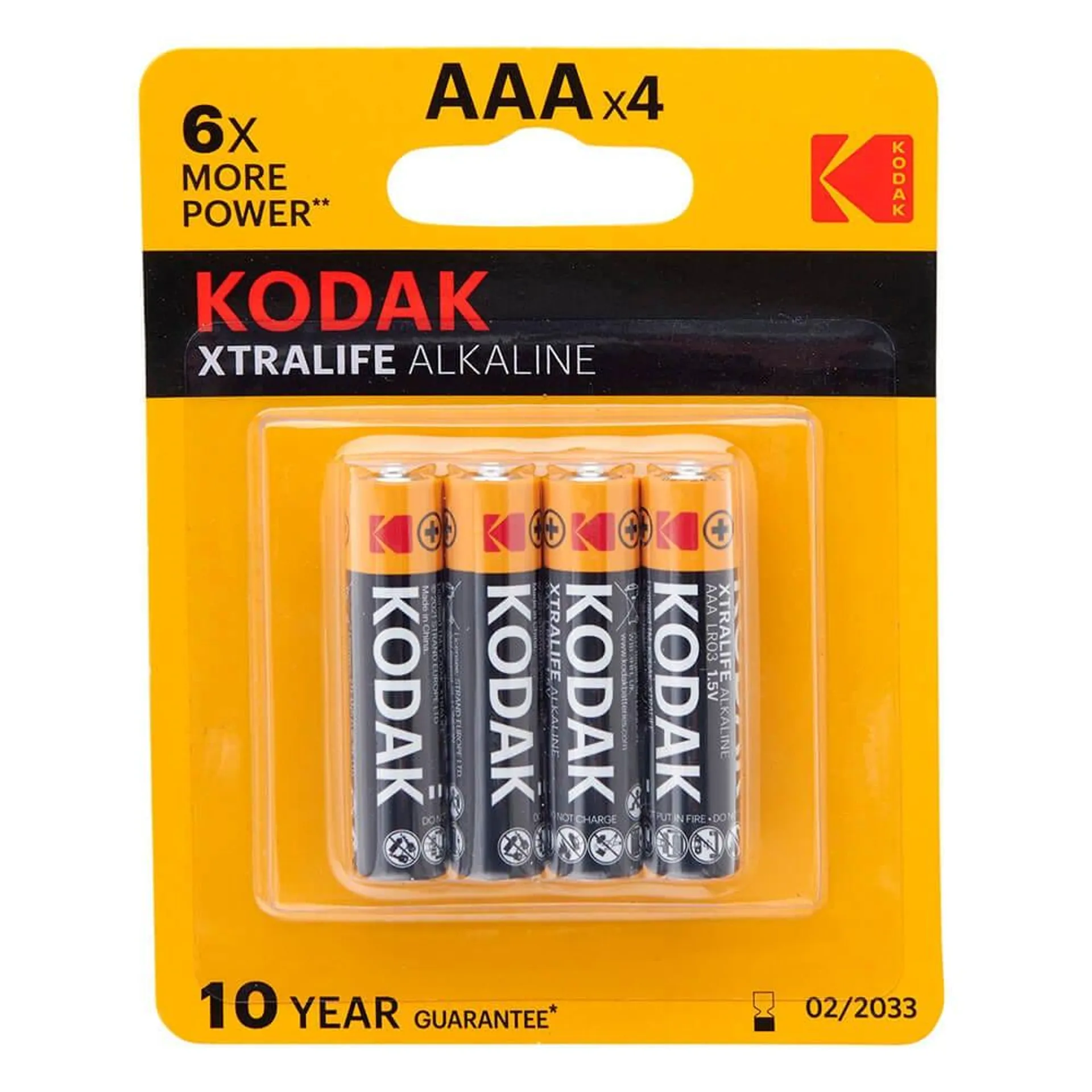 Kodak Xtralife Alkaline AAA Batteries, 4 Count