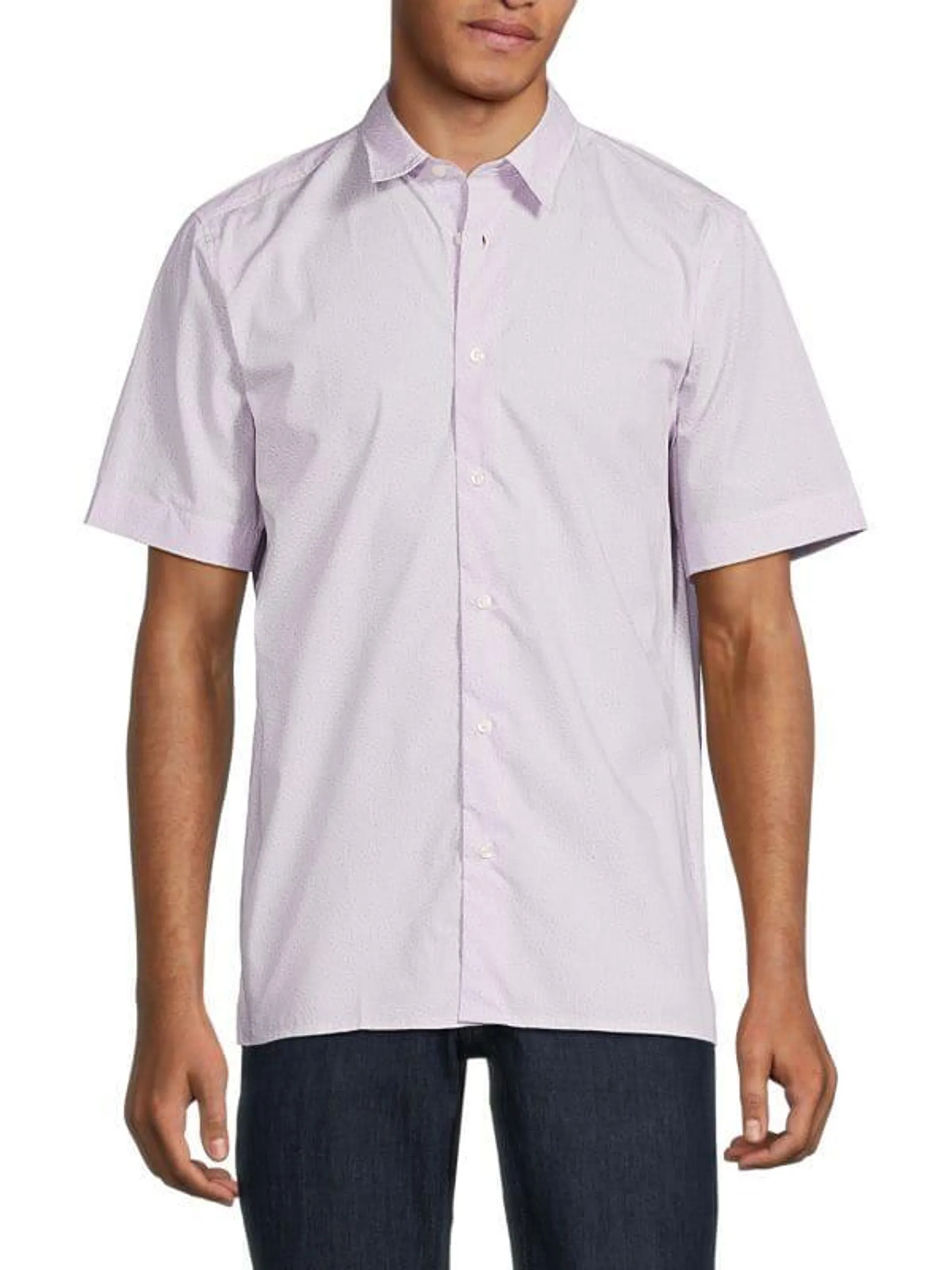 Ebor Dotted Short Sleeve Button Down Shirt