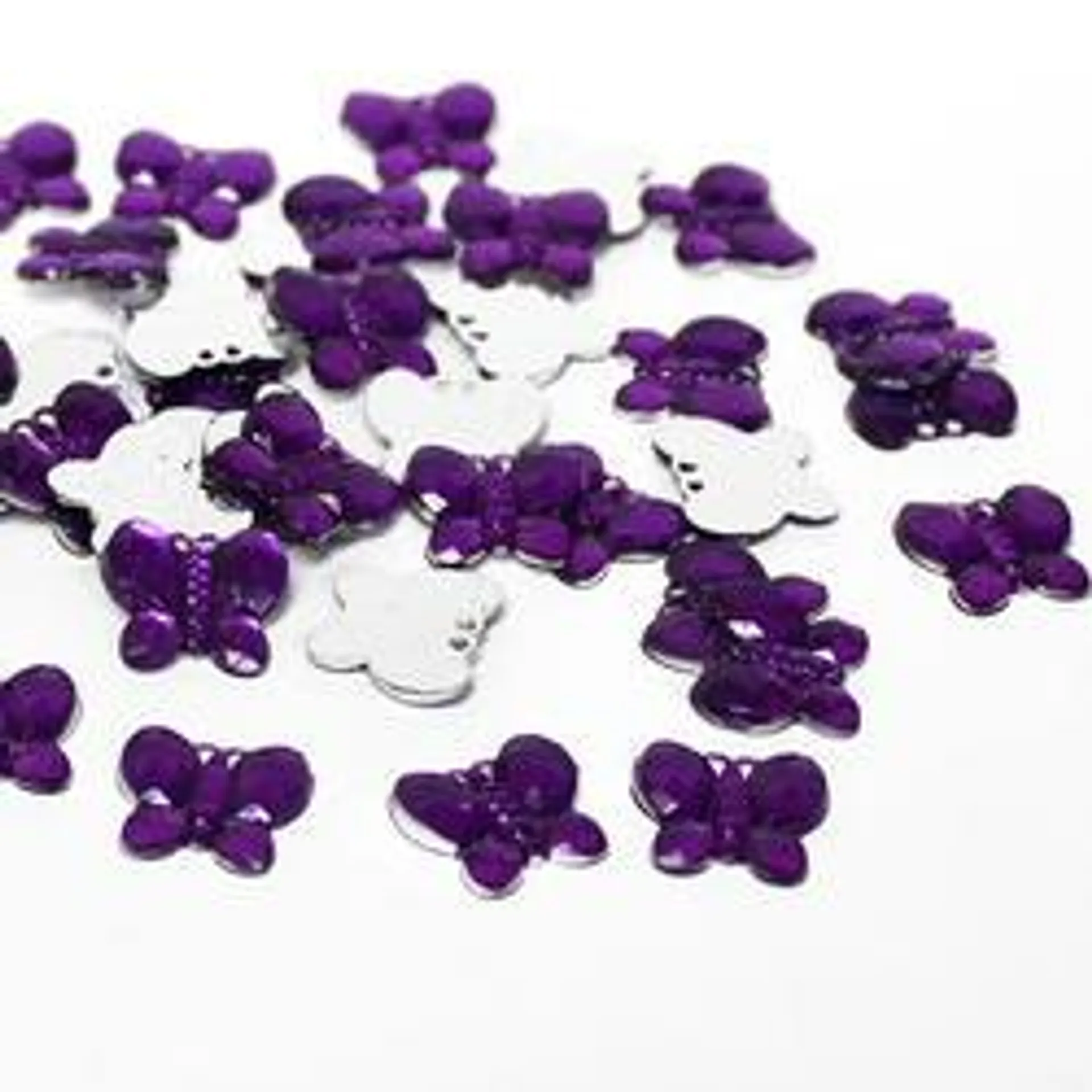 Purple Flat Back Butterfly Rhinestones (Package of 50 pieces)