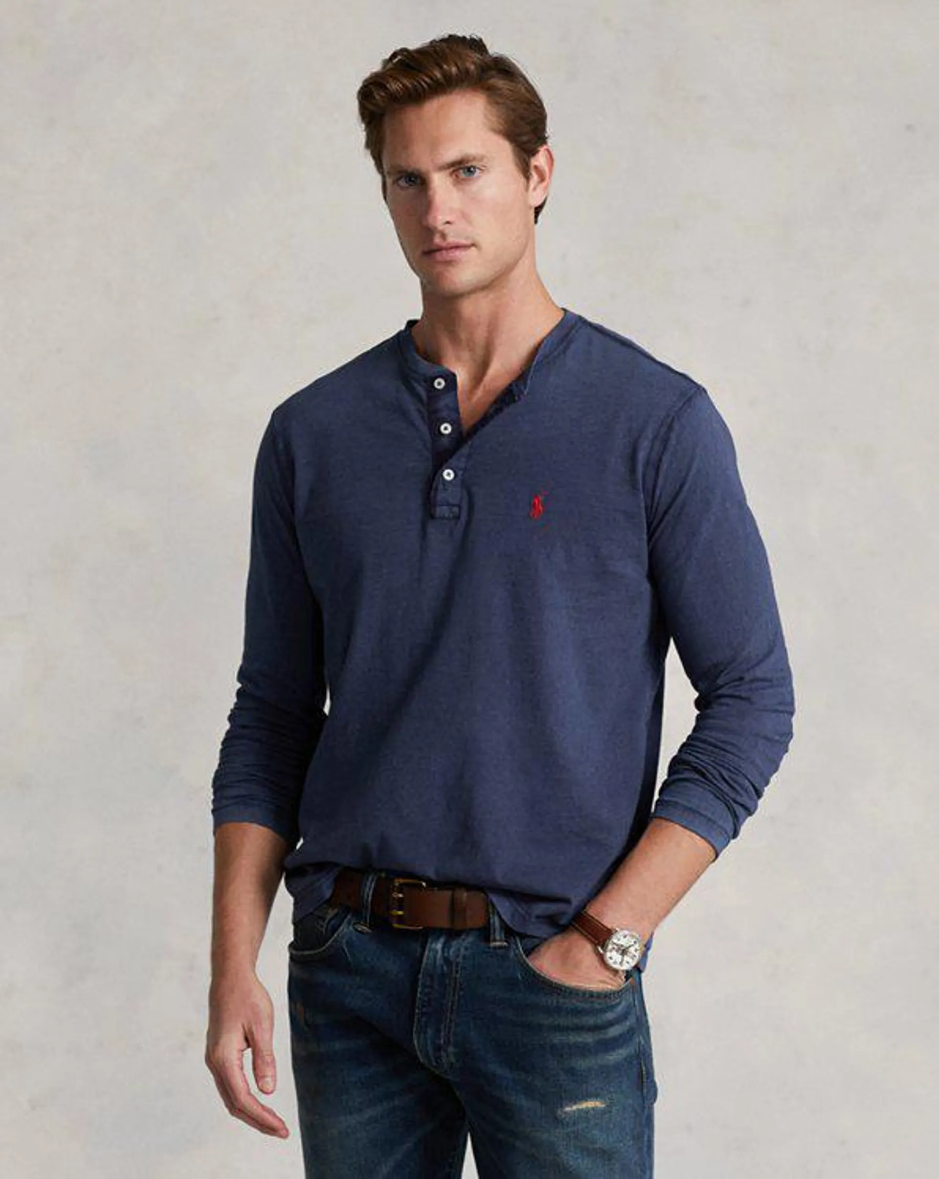 Slub Jersey Henley Shirt