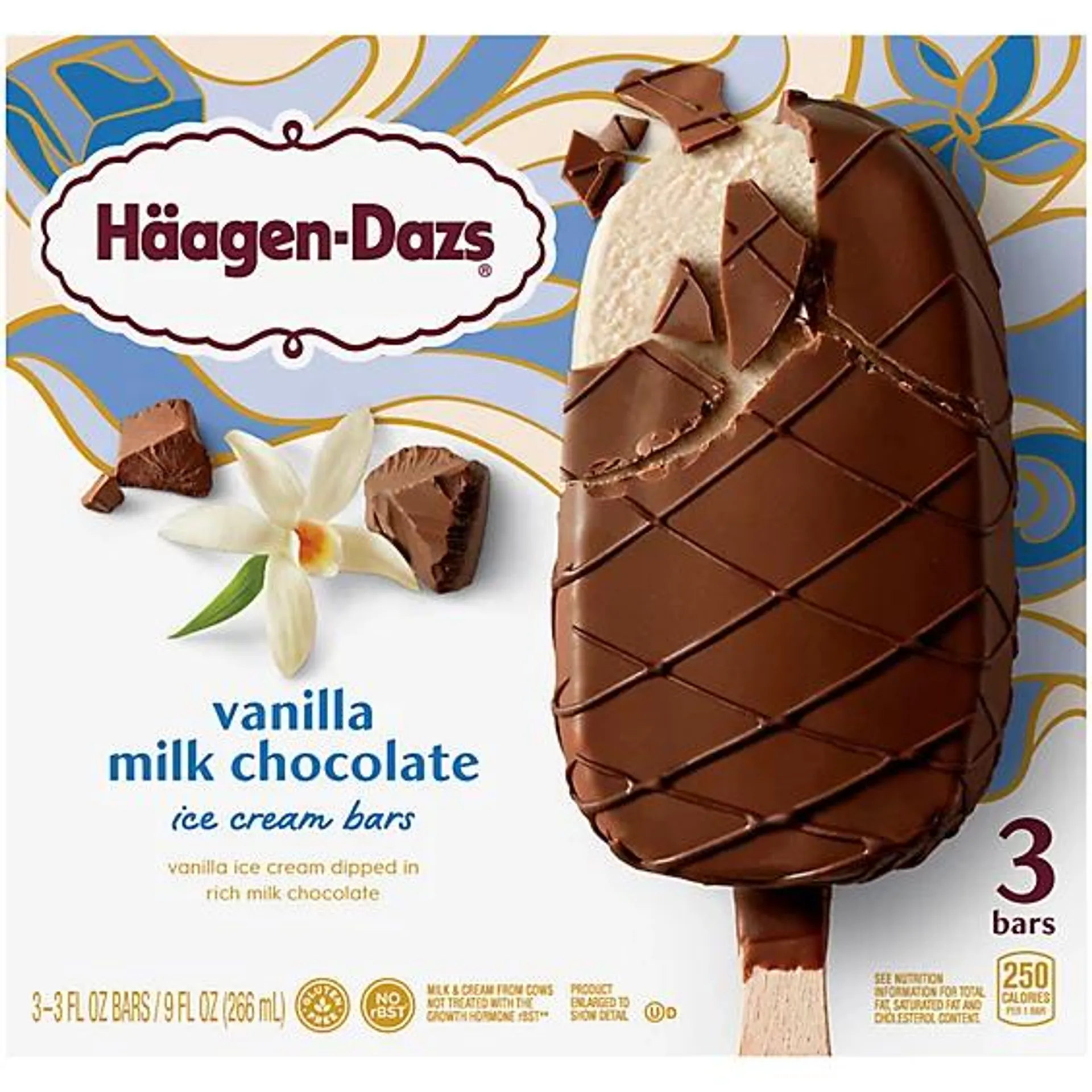 Haagen-Dazs Vanilla Milk Chocolate Ice Cream Bars - 3 Count