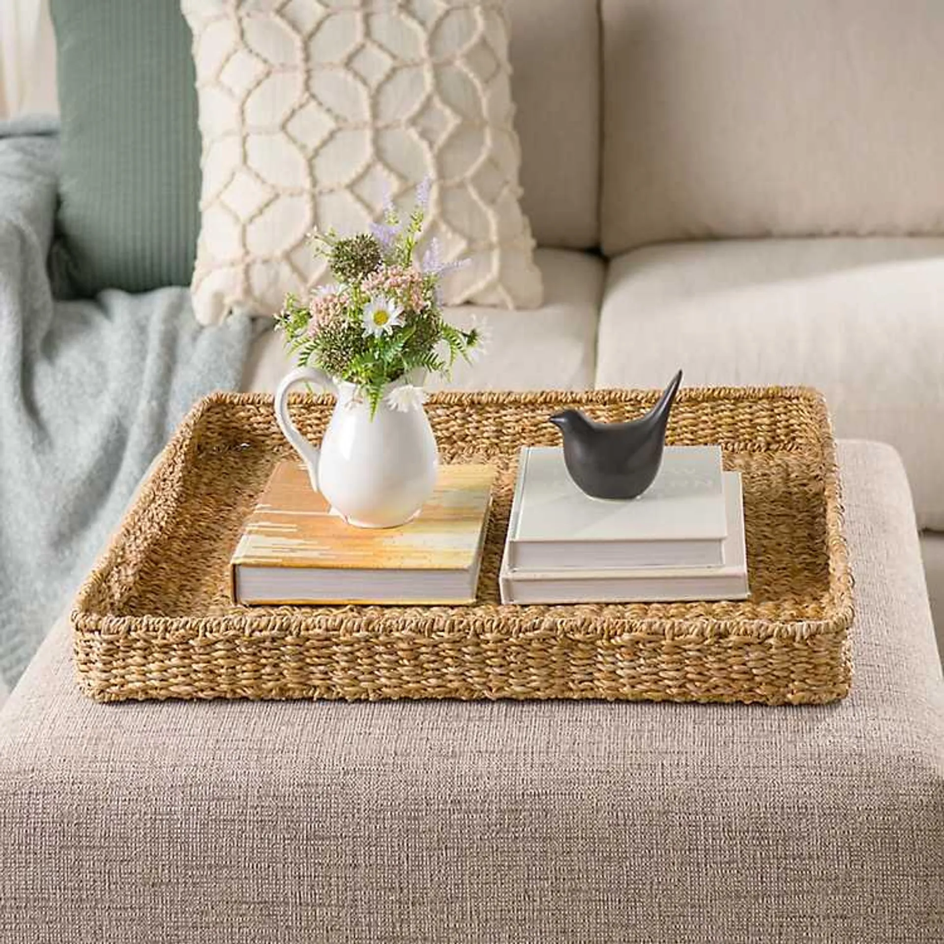 Seagrass Woven Tray, 26x28