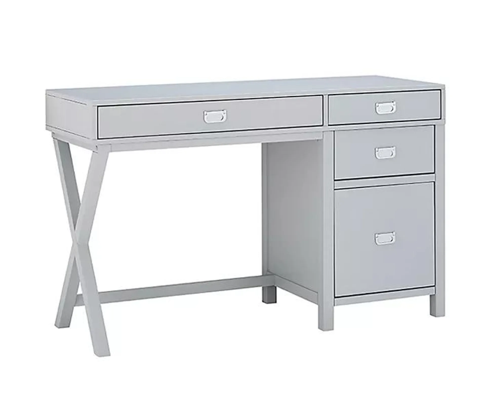 Kari Gray 4-Drawer Office Desk