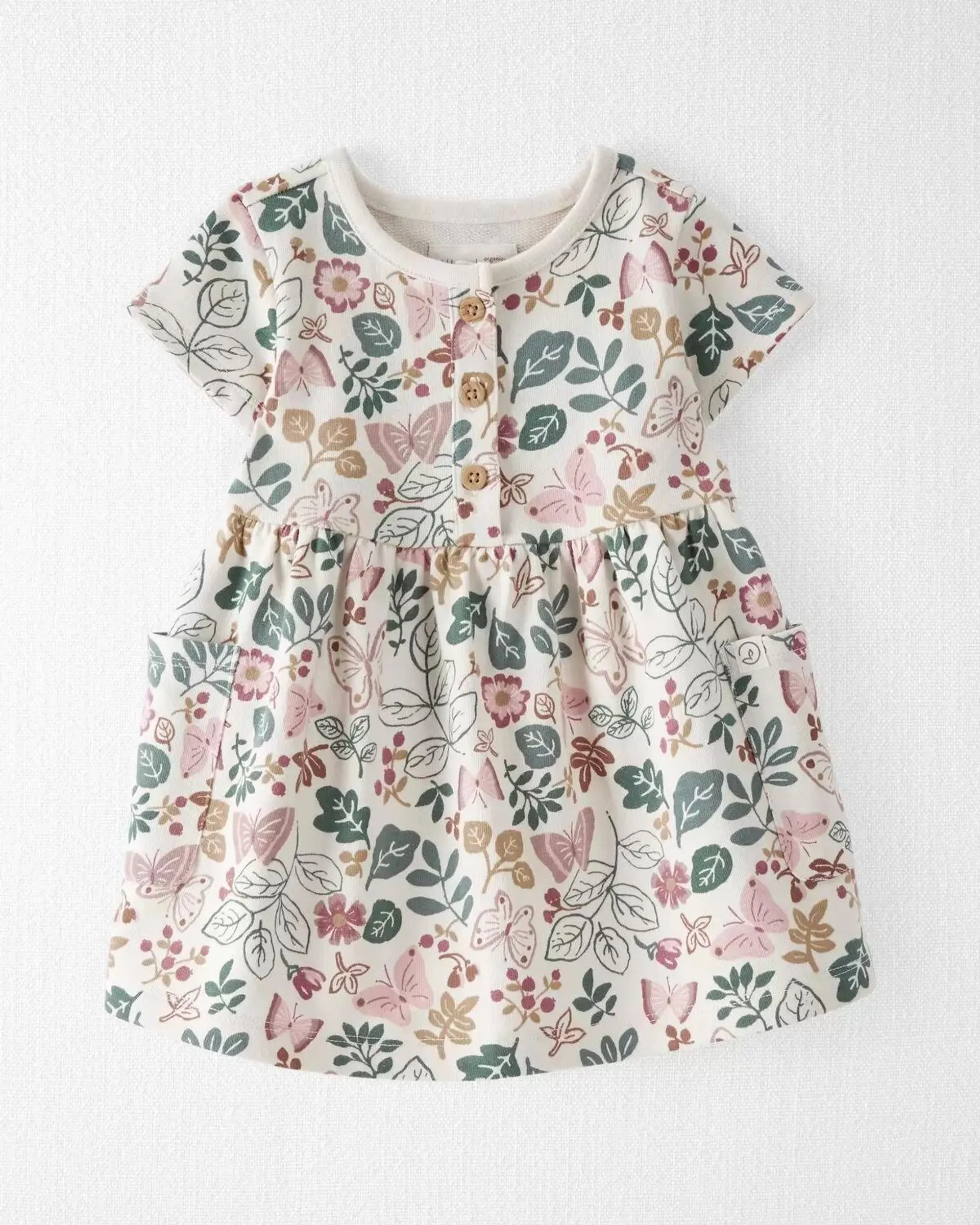 Baby Organic Cotton Butterfly-Print Pocket Dress