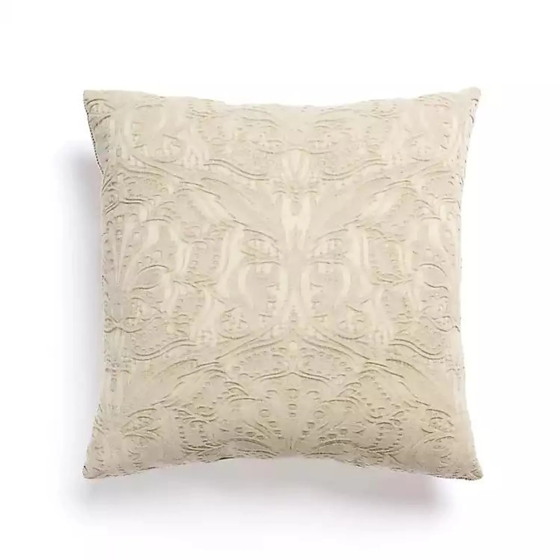 Taupe Chenille Damask Throw Pillow