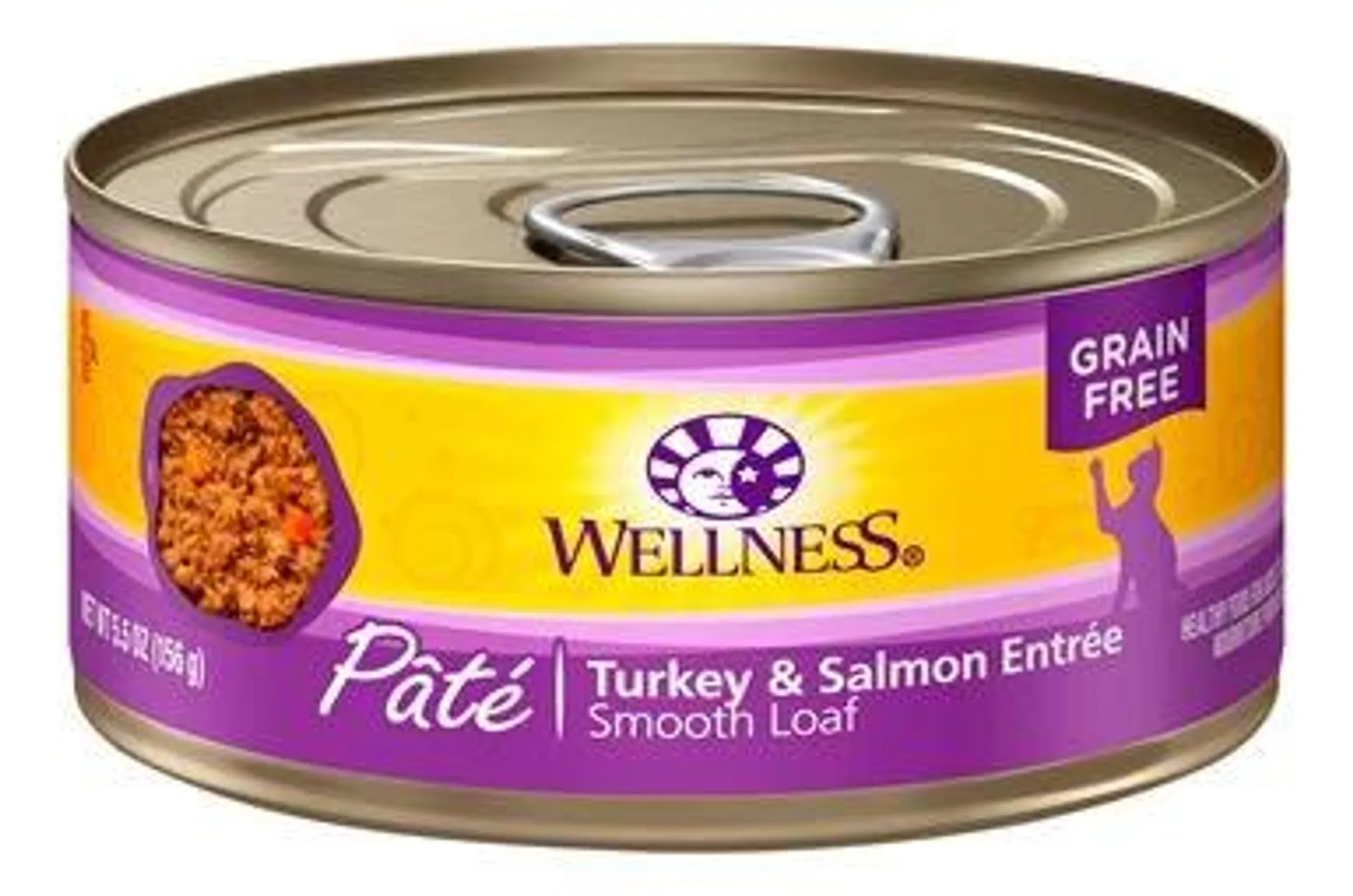 Wellness Complete Health Grain Free Canned Cat Food, Turkey & Salmon Pate, 5.5 Ounces