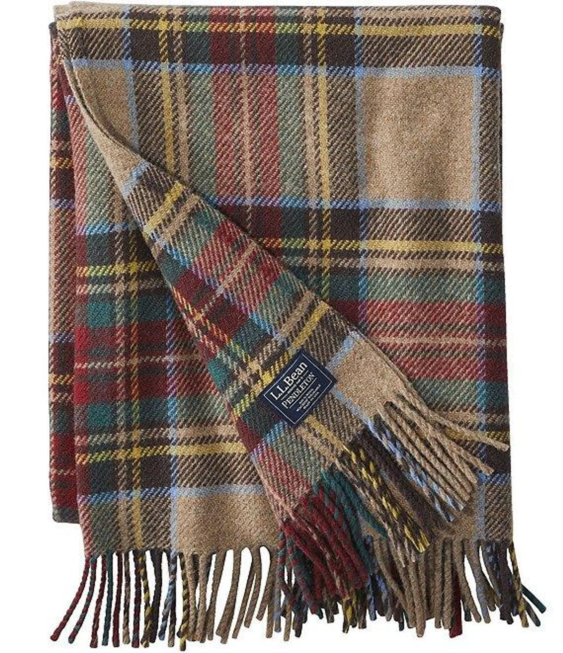 Bean's Washable Wool Antique Dress Tartan Plaid Throw