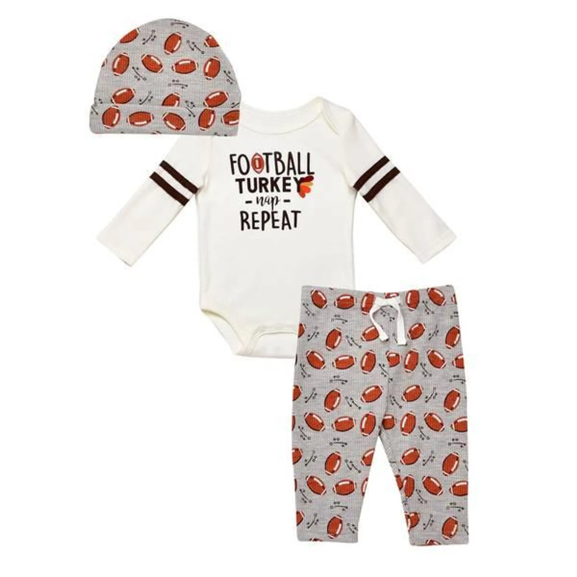 Baby Starters Infant Boy's Football Turkey Bodysuit Set