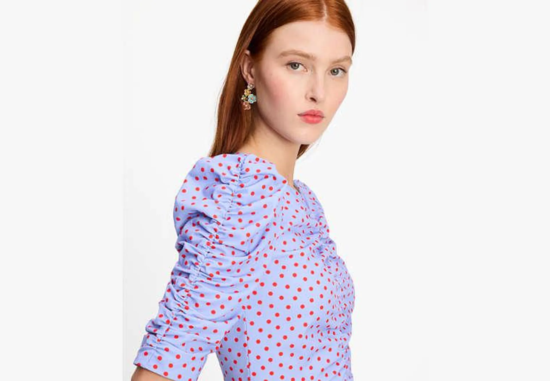 Spring Time Dot Ruched Top