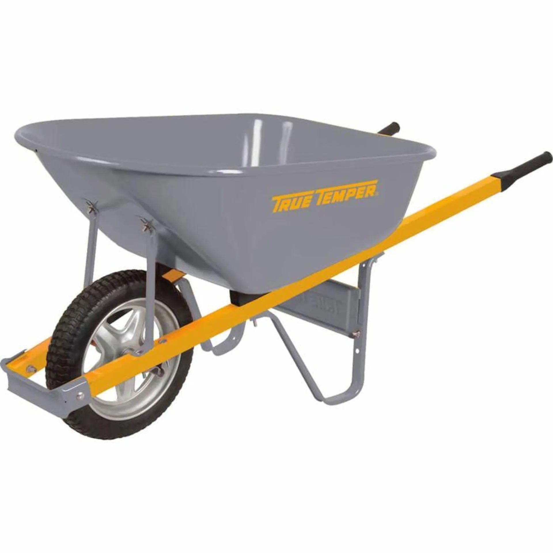 True Temper® 6 Cubic Foot Steel Wheelbarrow with Never Flat Tire