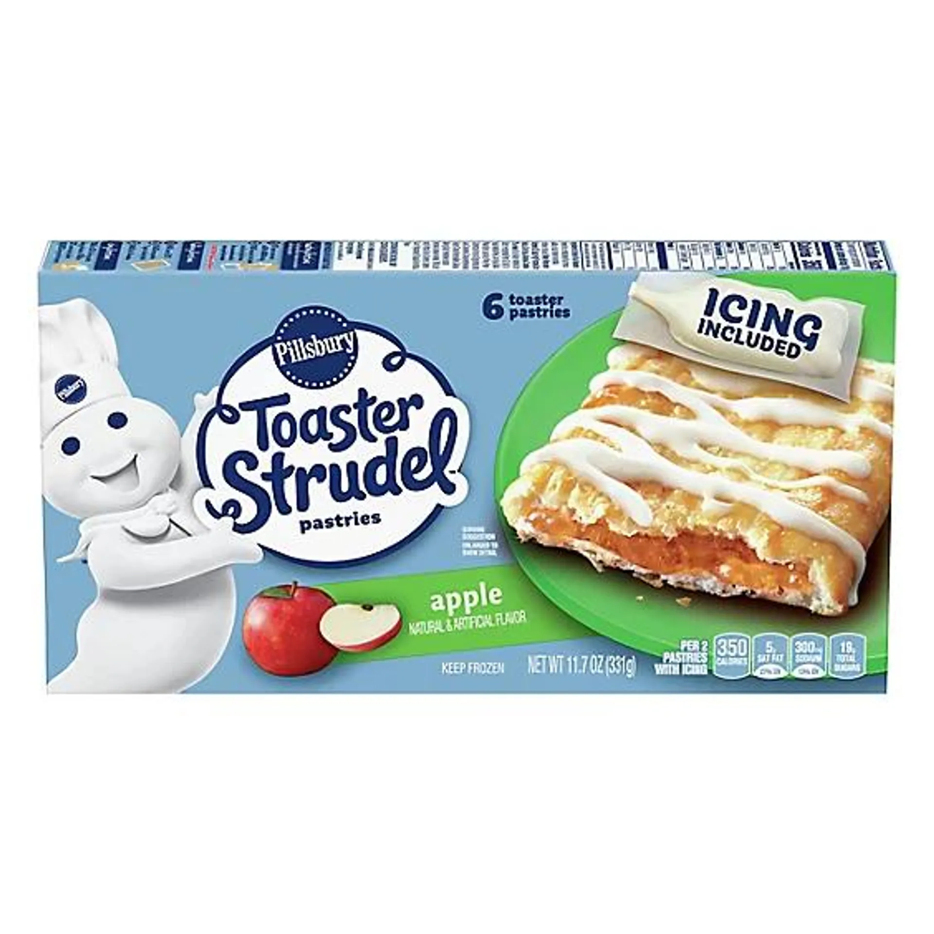 Pillsbury Toaster Strudel Pastries Apple 6 Count - 11.7 Oz