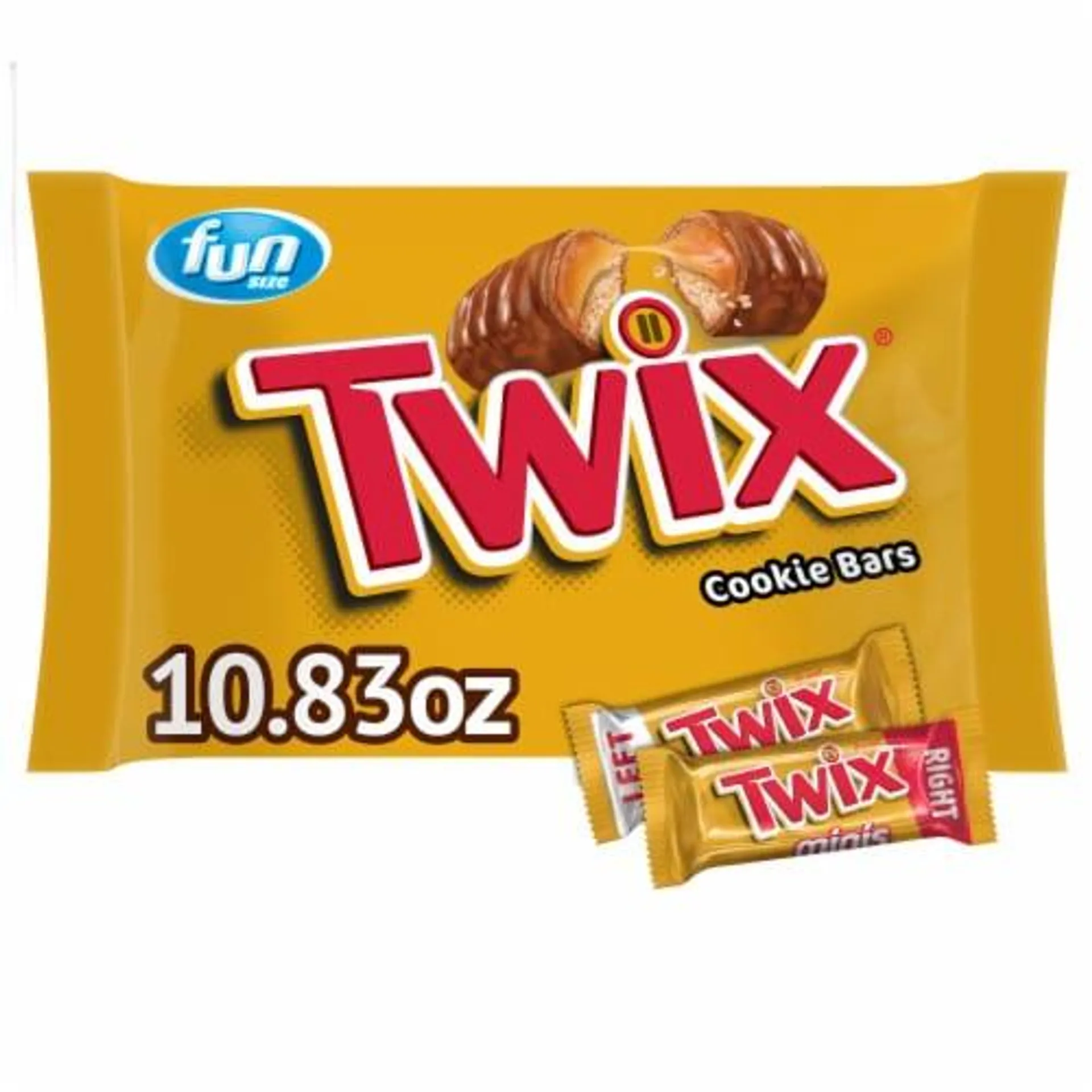 Twix Fun Size Caramel Cookie Chocolate Bars Candy Bag