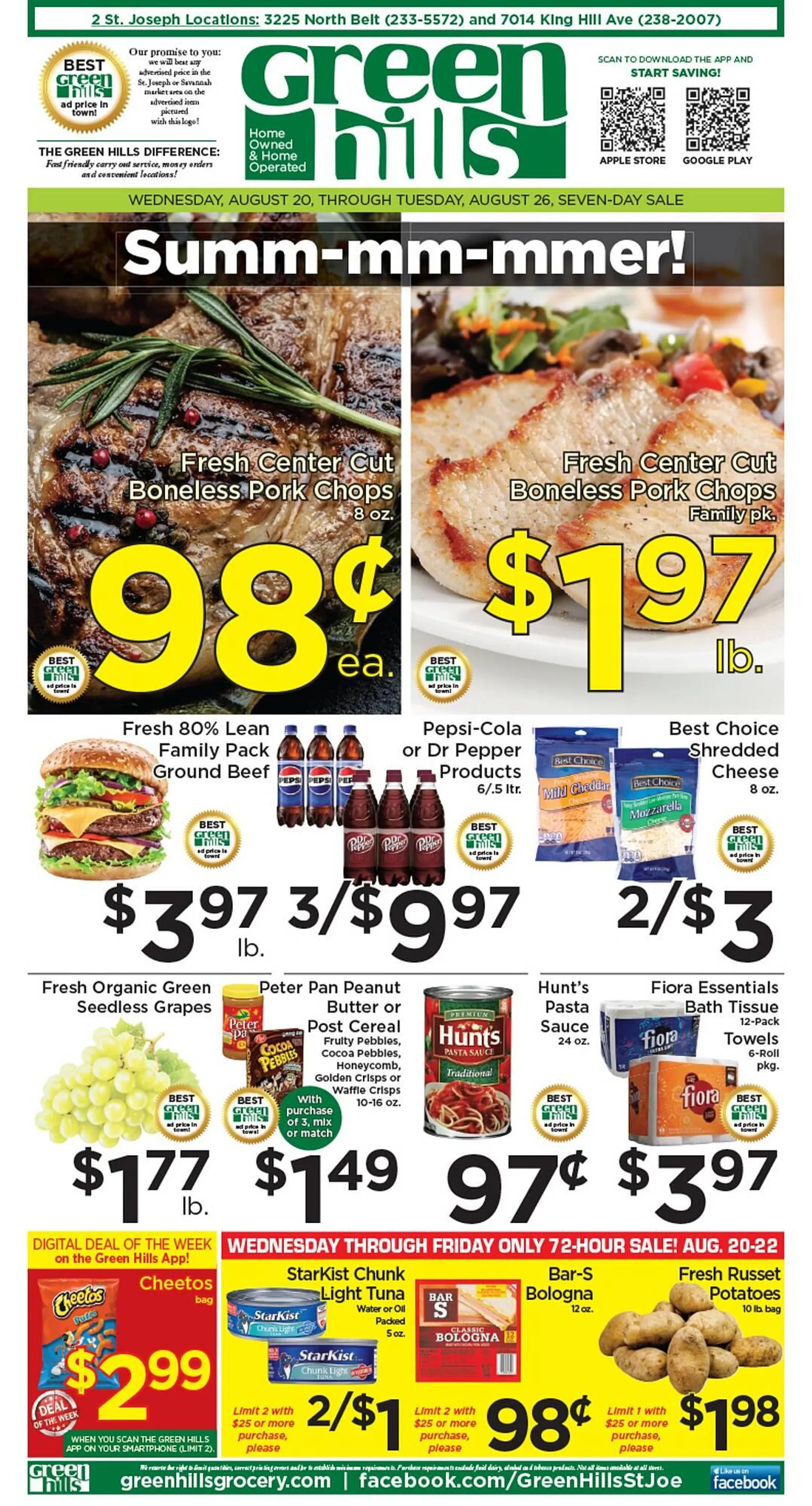 Weekly ad Green Hills Grocery ad from August 20 to August 26 2025 - Page 1