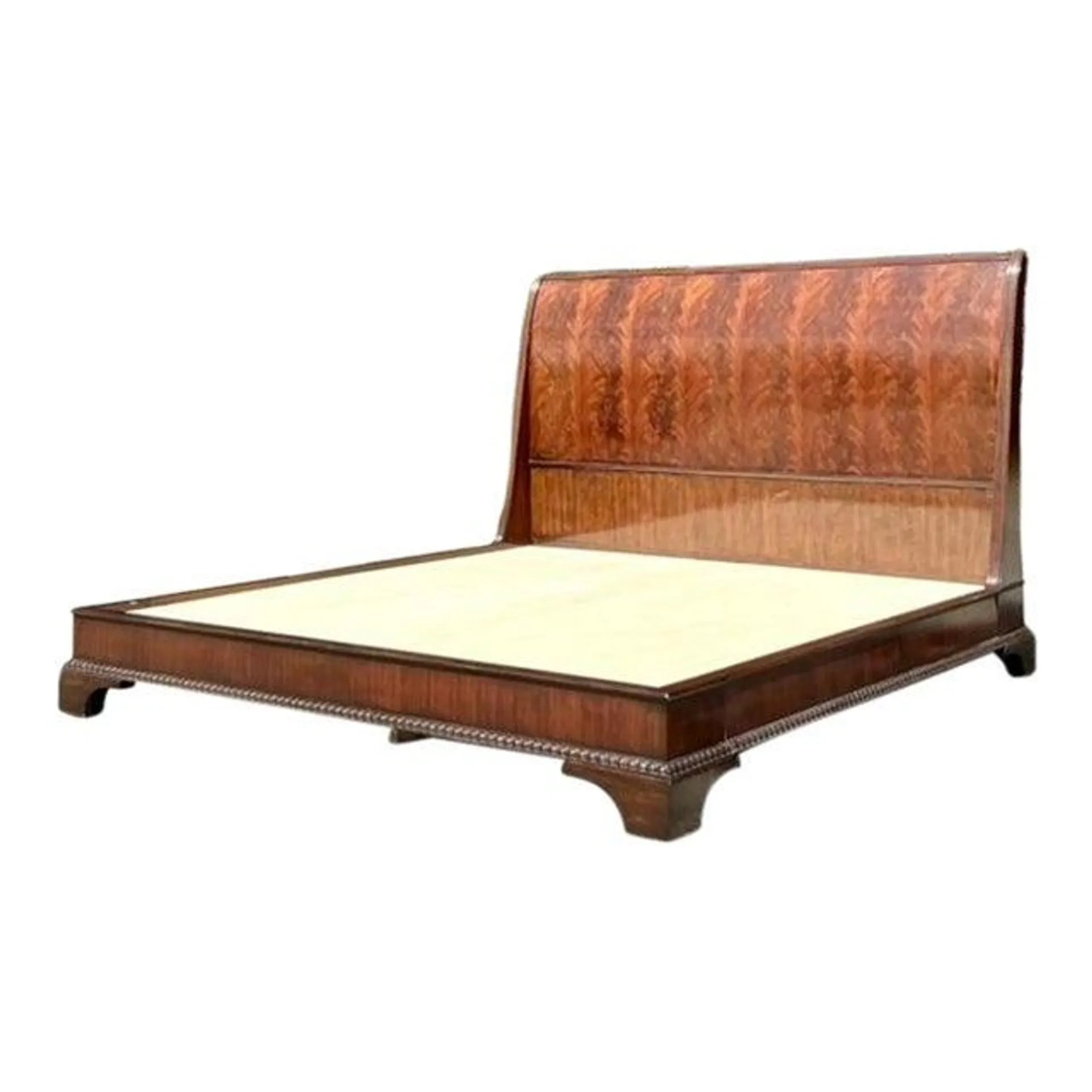 Vintage Regency Flame Mahogany King Sleigh Bed After Ralph Lauren