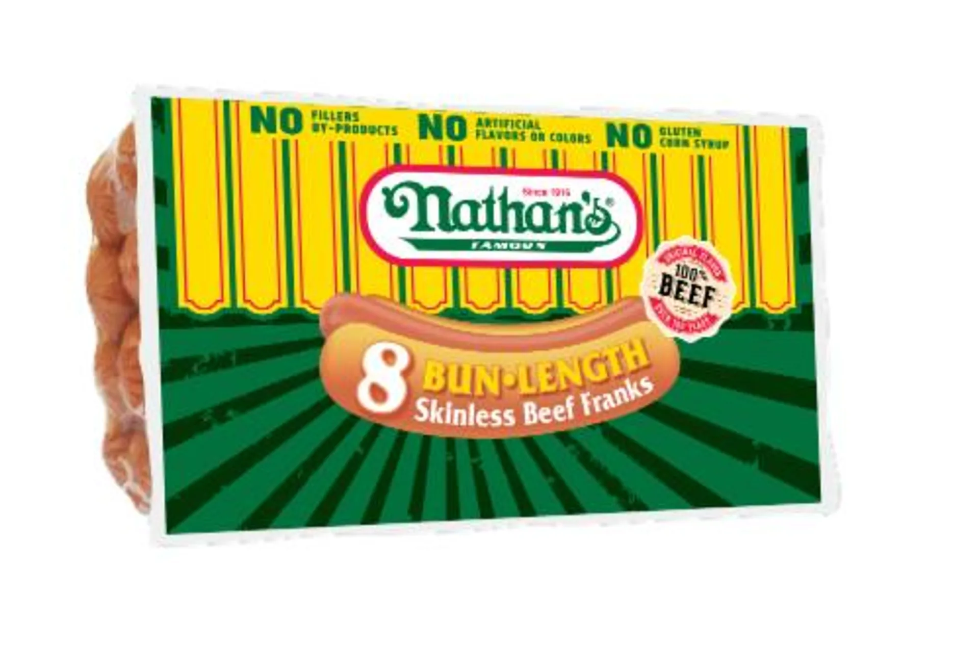 Nathan's Famous Bun Length Skinless All Beef Franks