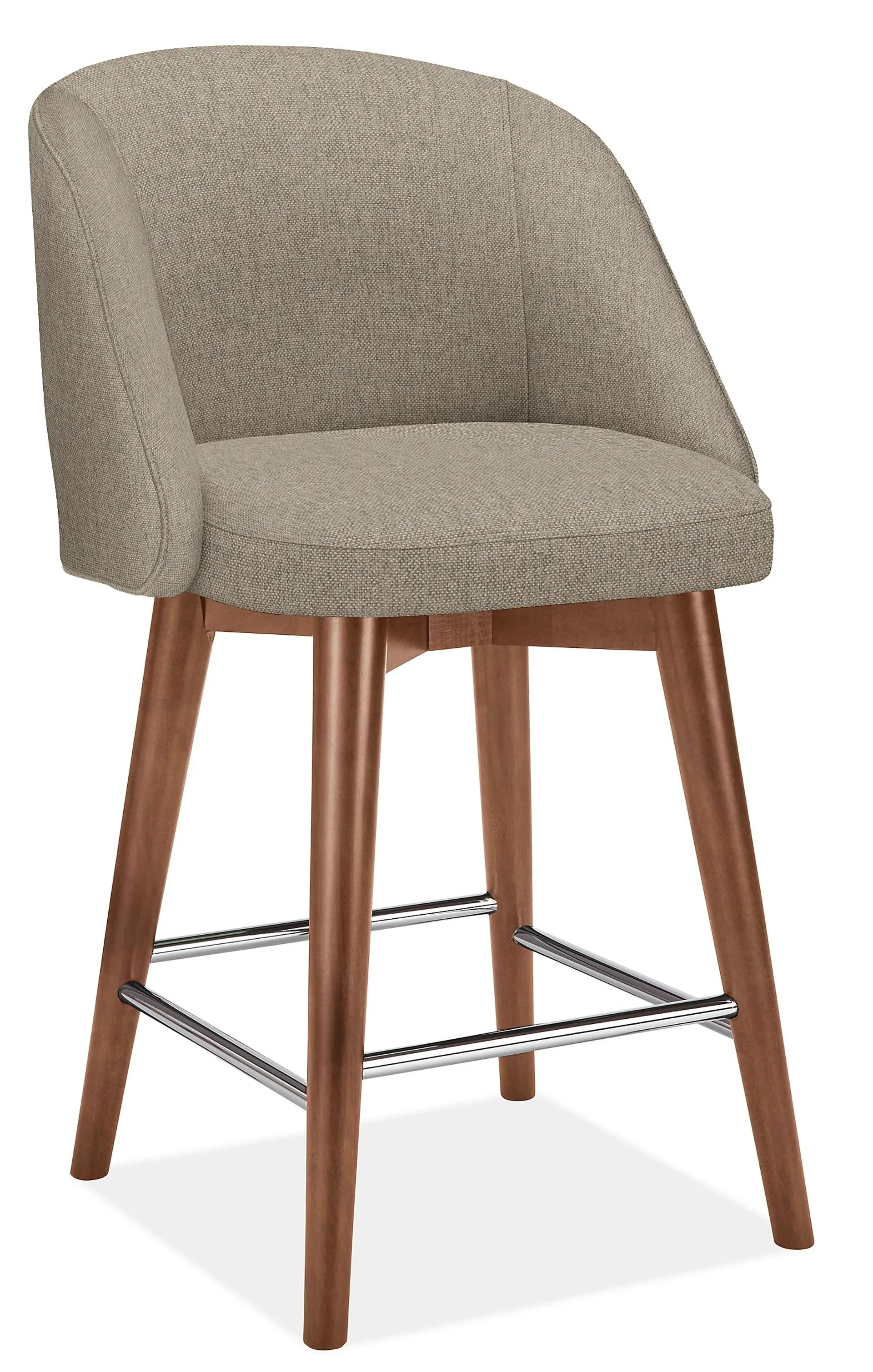 Cora Swivel Counter Stool in Tatum Grey with Mocha Legs