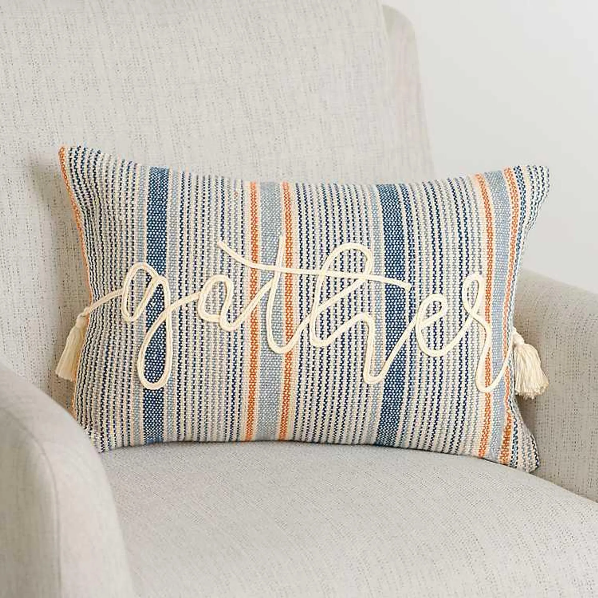 Gather Striped Lumbar Pillow