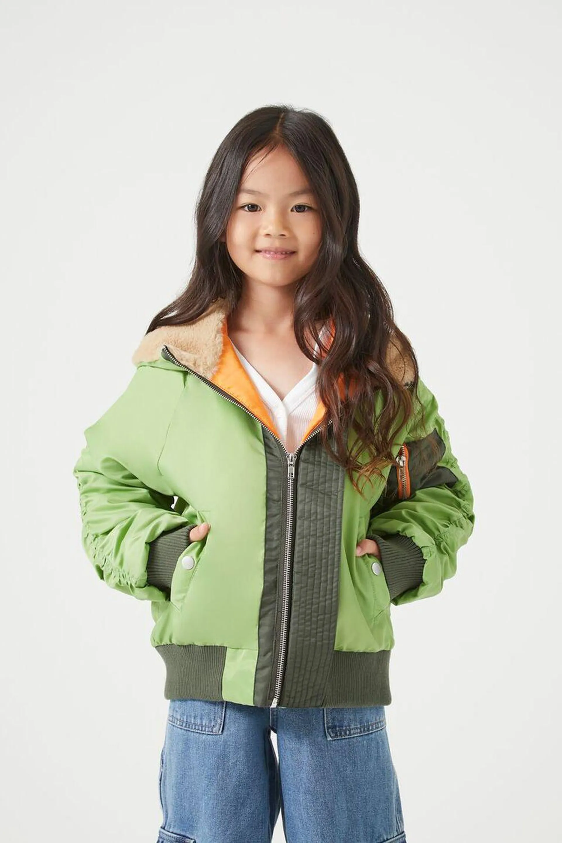 Girls Full-Zip Colorblock Jacket (Kids)