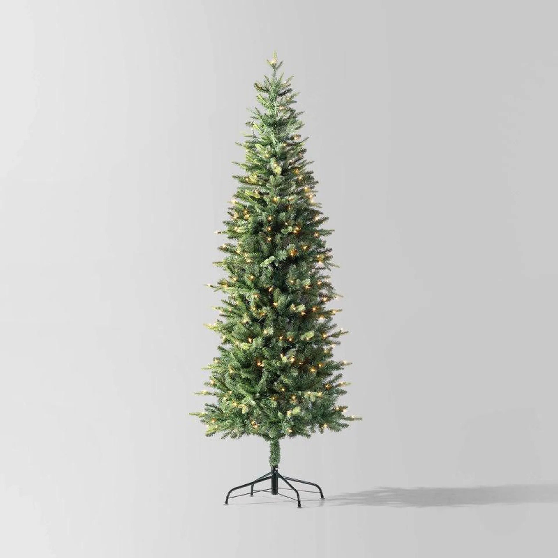 7' Pre-Lit Slim Balsam Fir Artificial Christmas Tree Clear Lights - Wondershop™