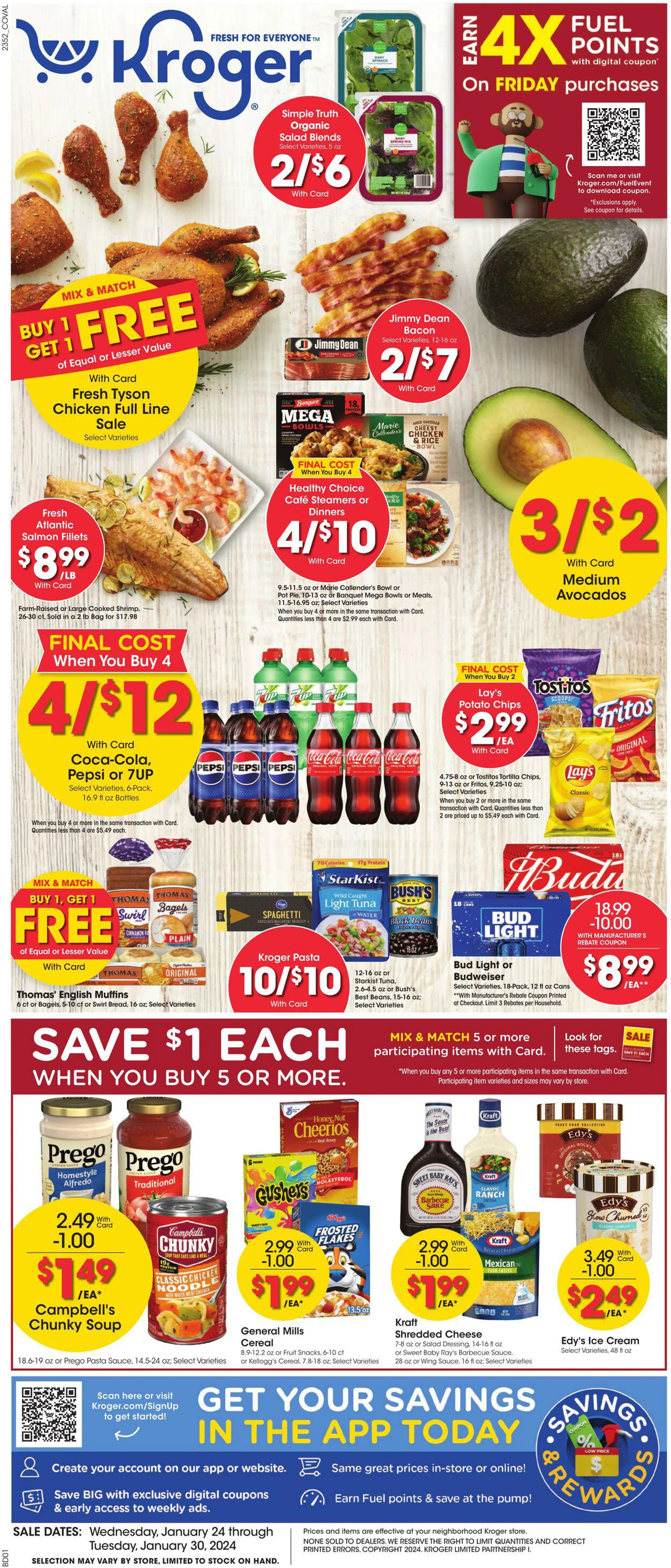 Weekly ad Kroger Current weekly ad from January 24 to January 30 2024 - Page 1