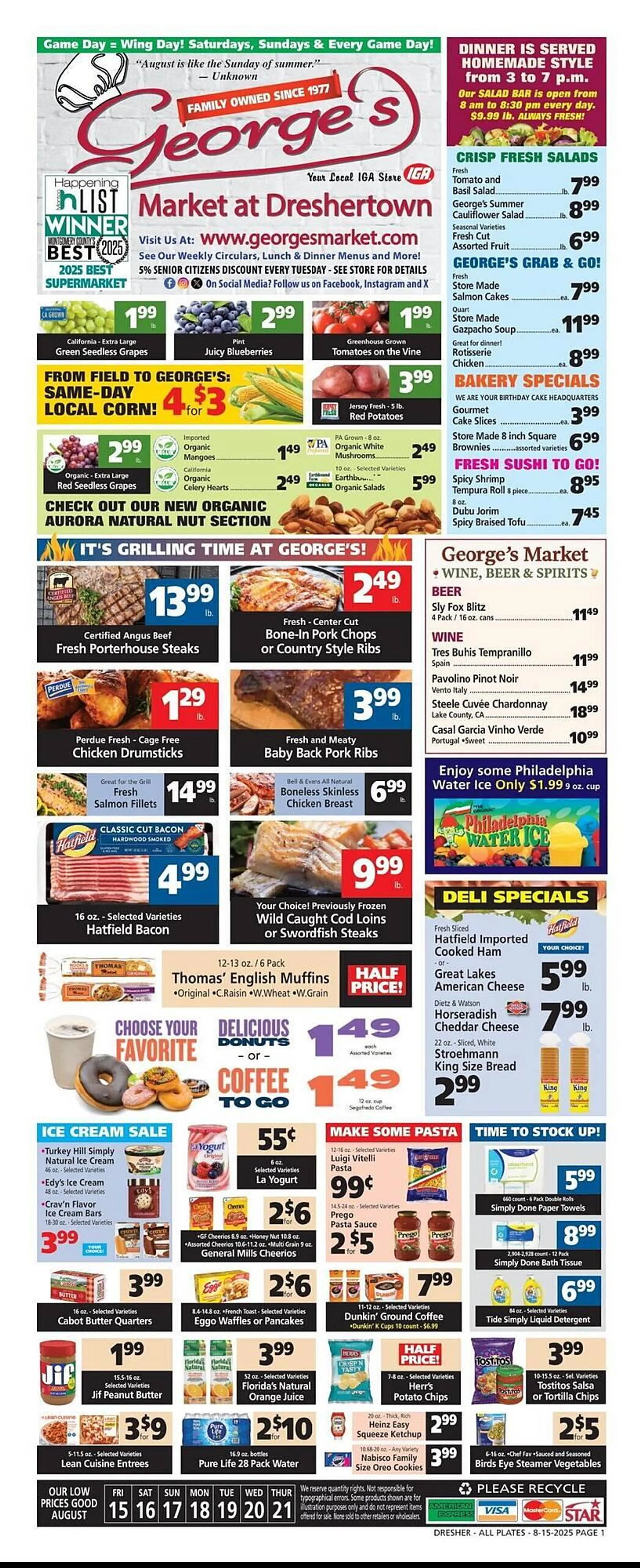 Weekly ad George's Market Weekly Ad from August 15 to August 21 2025 - Page 1