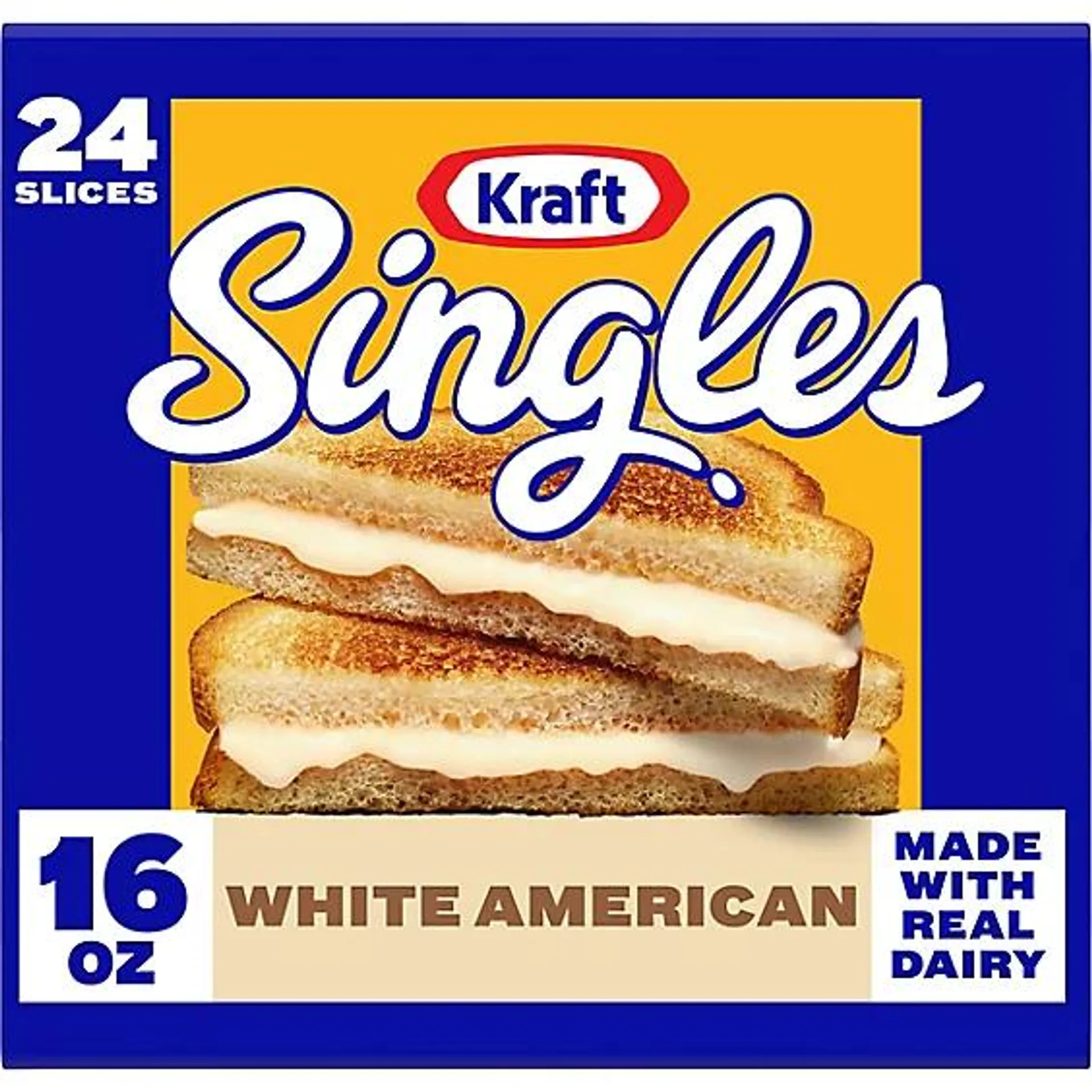 Kraft Singles White American Slices Pack - 24 Count