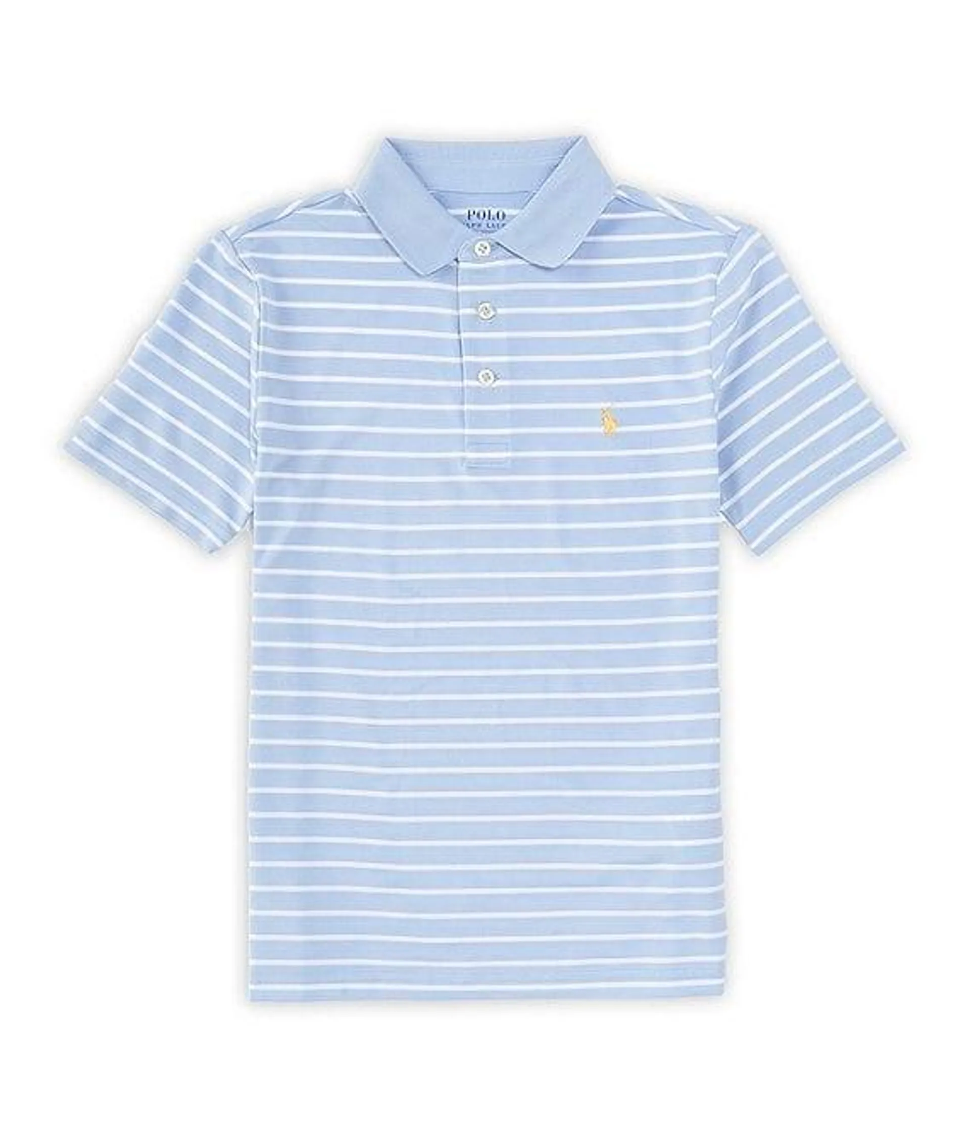 Little Boys 2T-7 Short Sleeve Striped Performance Jersey Polo Shirt